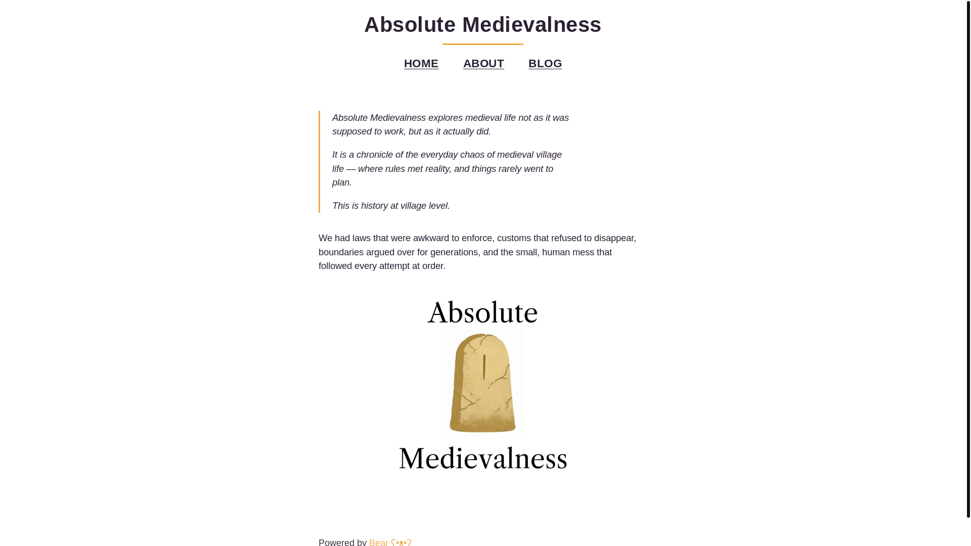 website screenshot of https://absolutemedievalness.com/