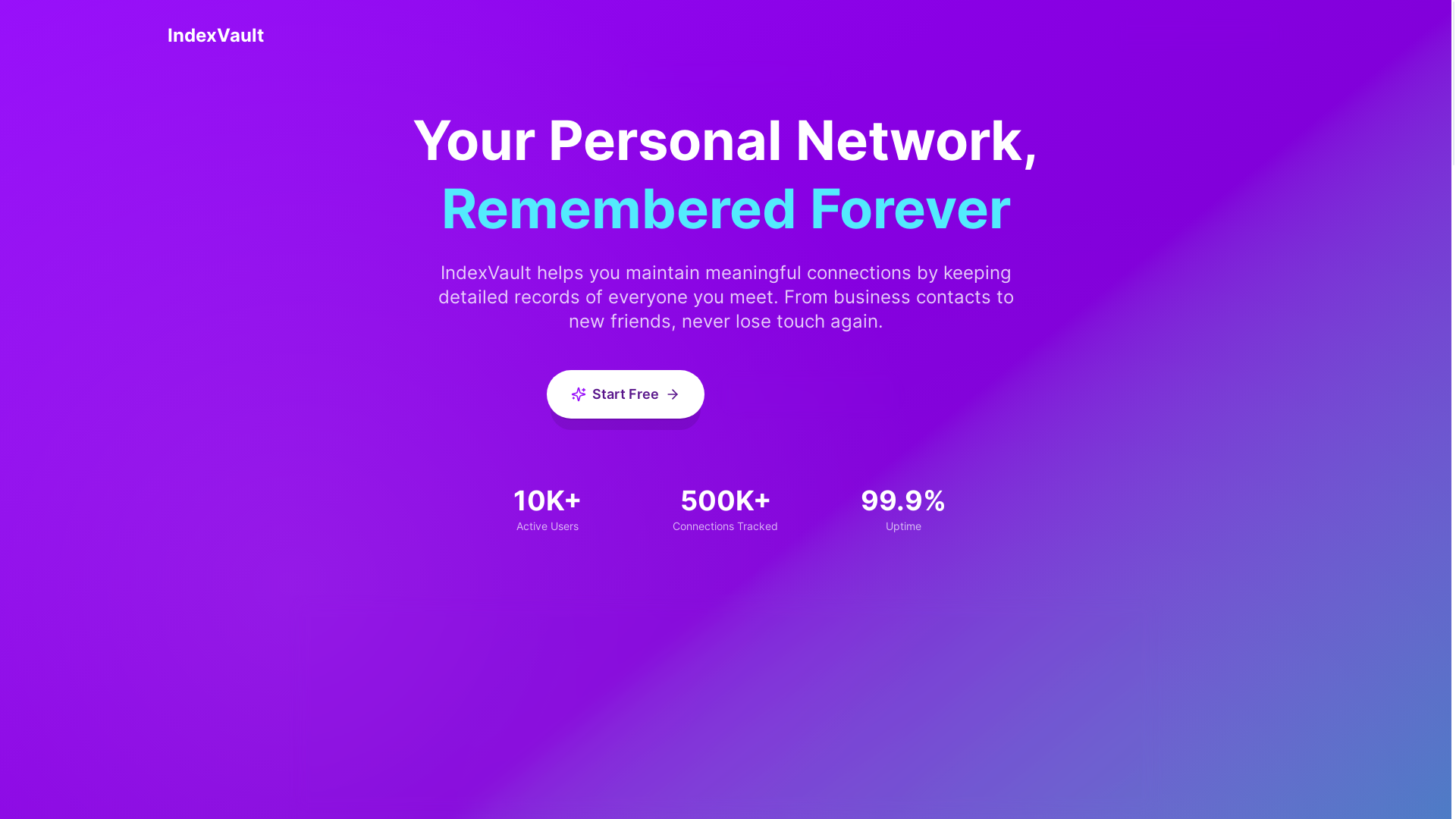 website screenshot of https://indexvault.cc/