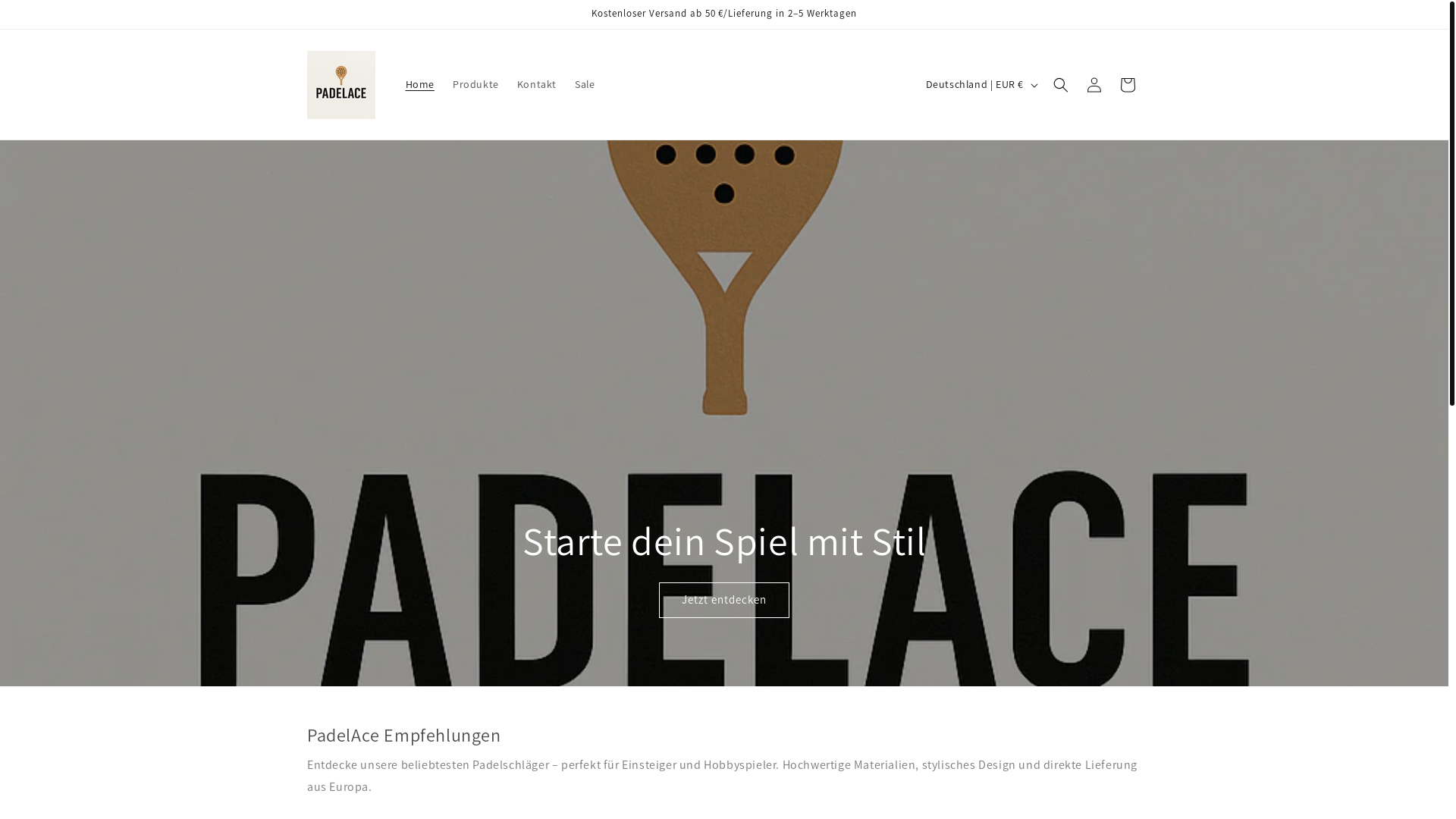website screenshot of https://padelace.org/