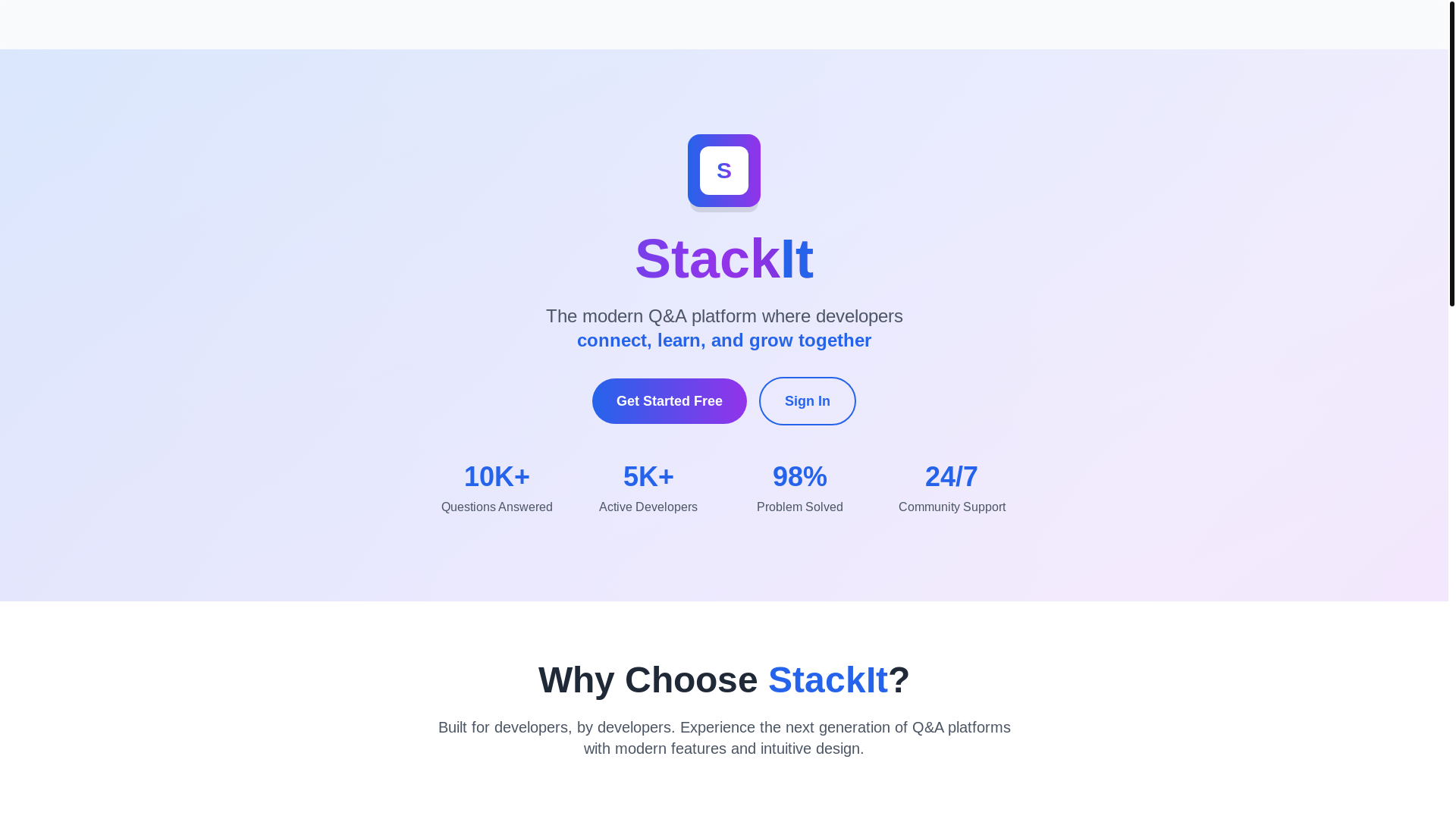 website screenshot of https://stackit-frontend.pages.dev/