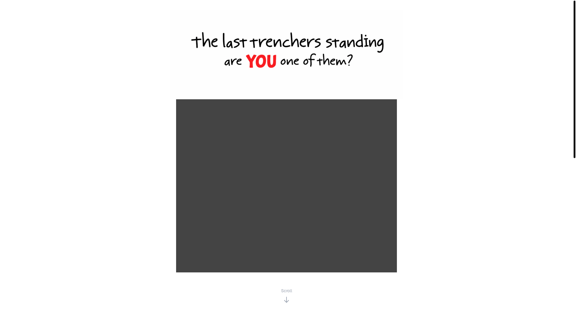 website screenshot of https://thelasttrencher.xyz/