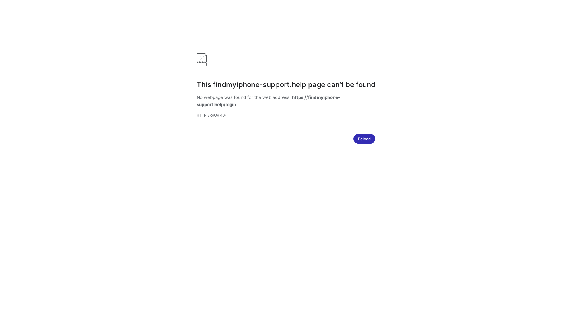 website screenshot of https://findmyiphone-support.help/