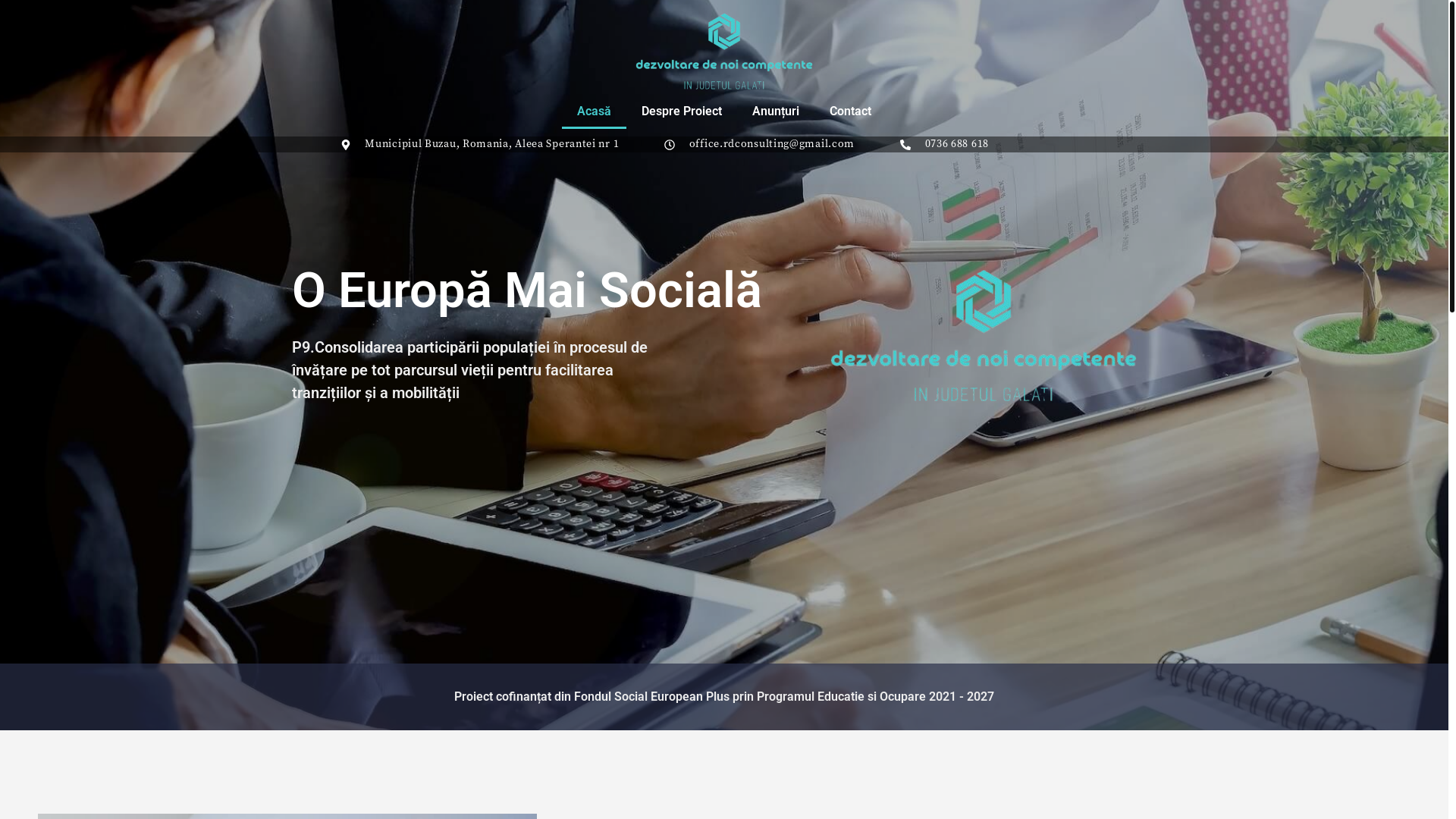 website screenshot of https://competentegalati.ro/