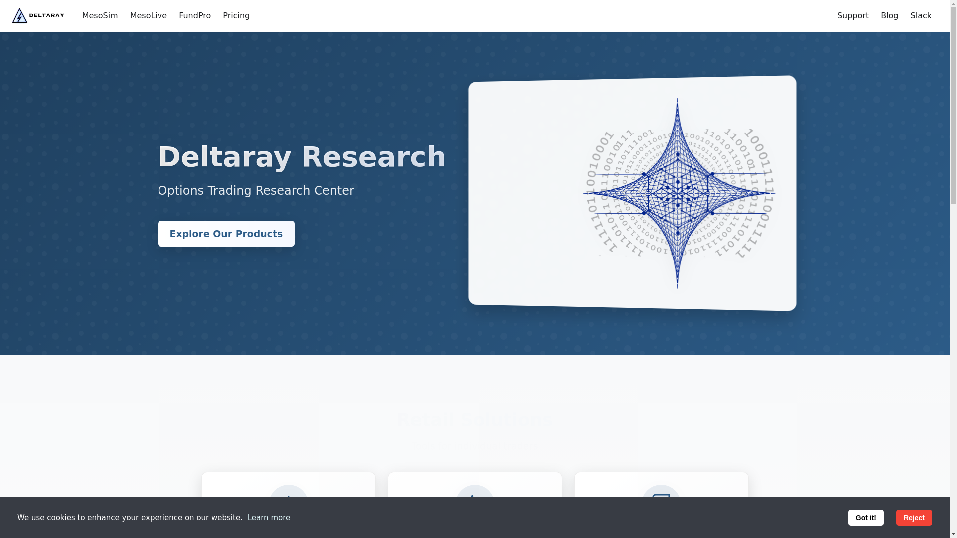 website screenshot of https://deltaray-website.pages.dev/