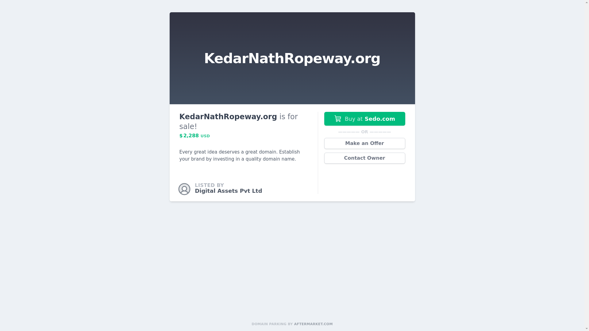 website screenshot of https://kedarnathropeway.org/