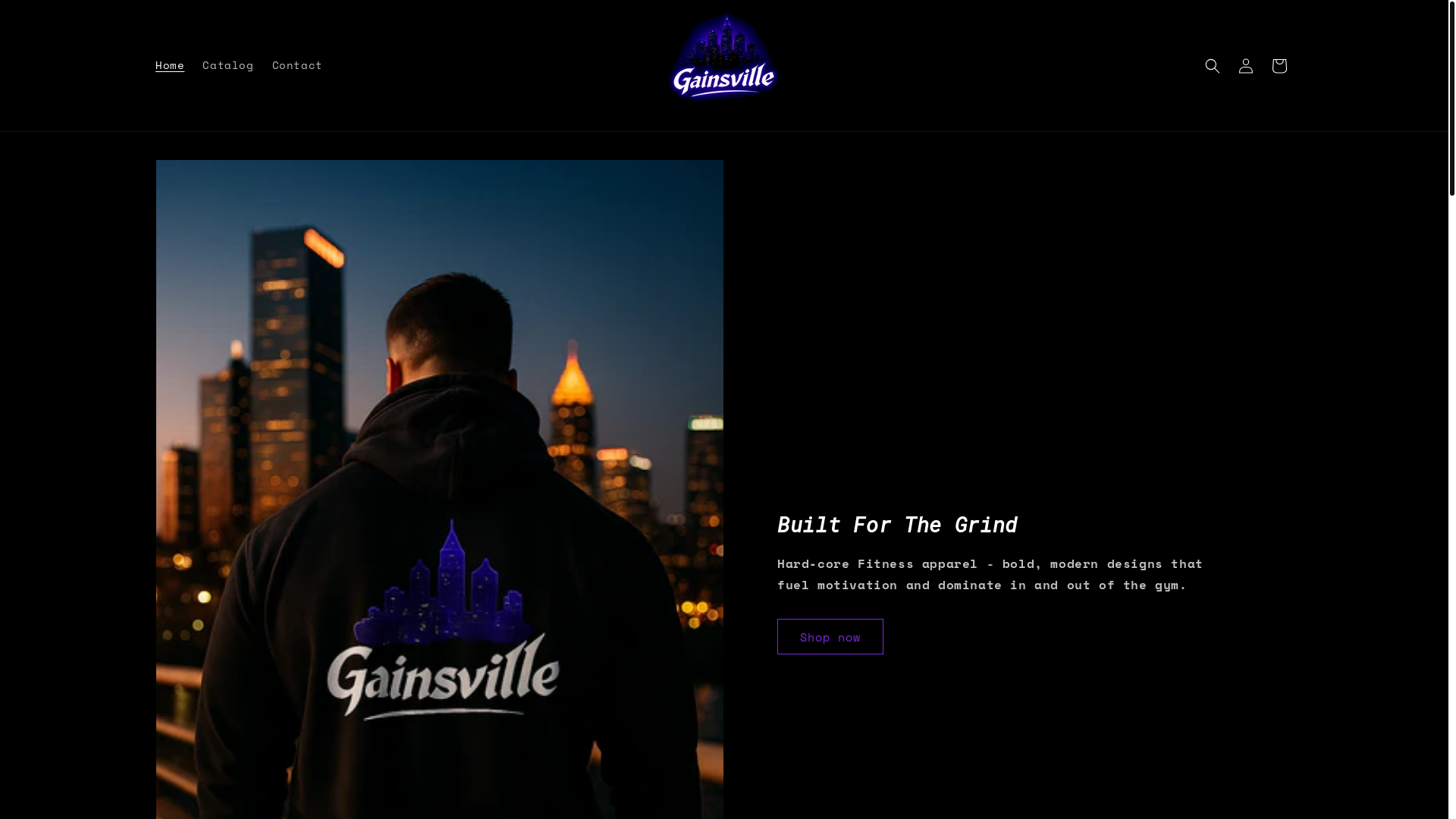 website screenshot of https://gainsville.shop/