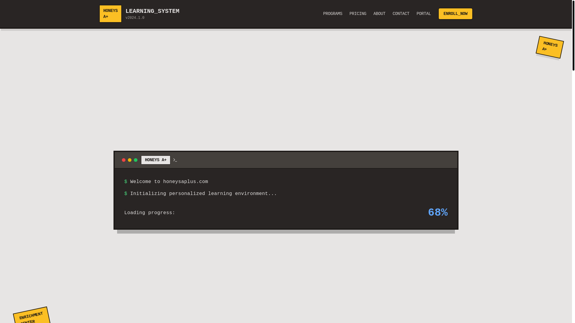 website screenshot of https://honeys.center/