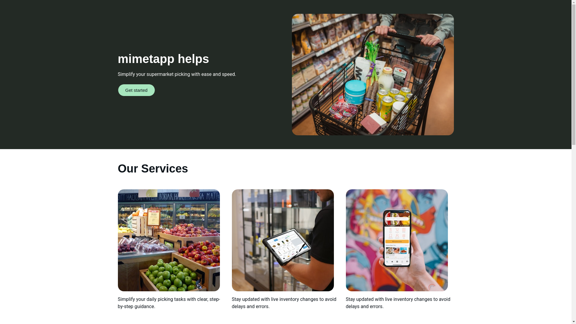 website screenshot of https://mimetapp.me/