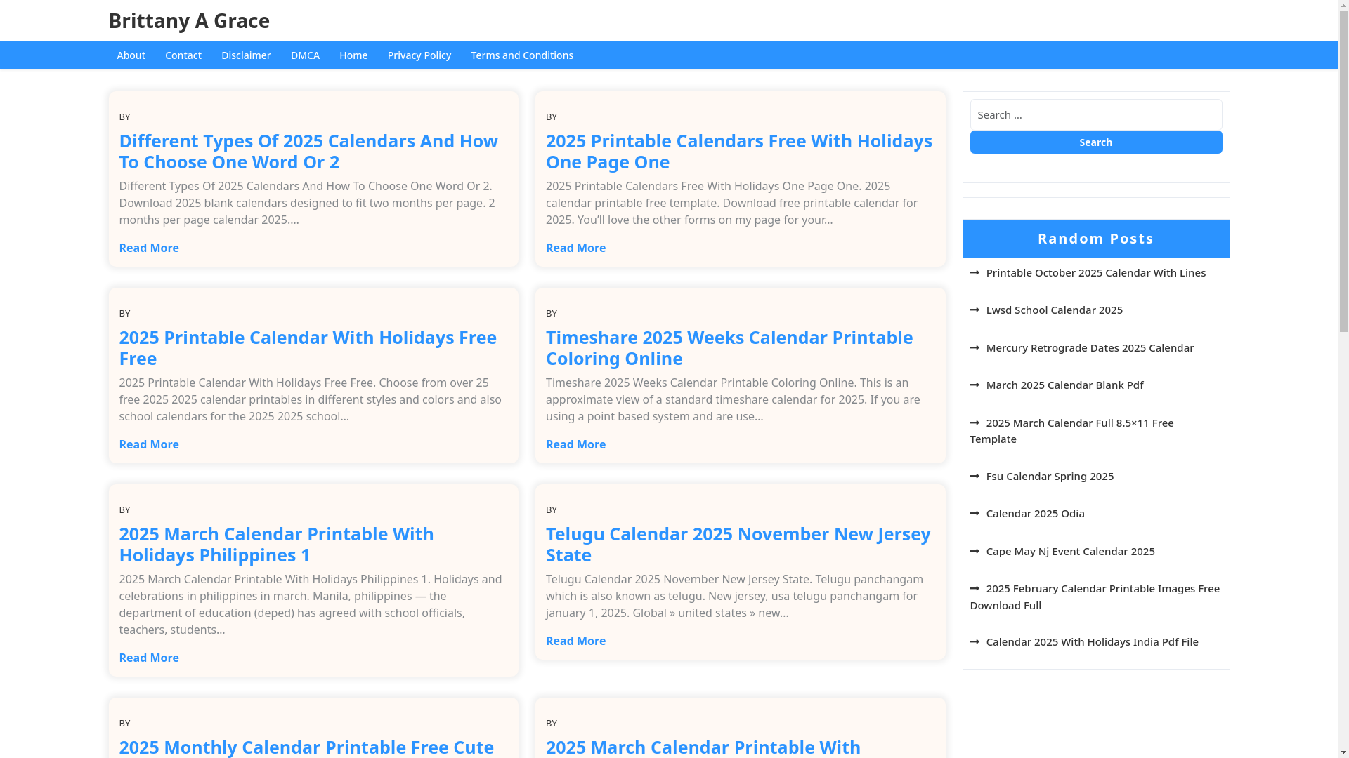 website screenshot of https://brittanyagrace.pages.dev/