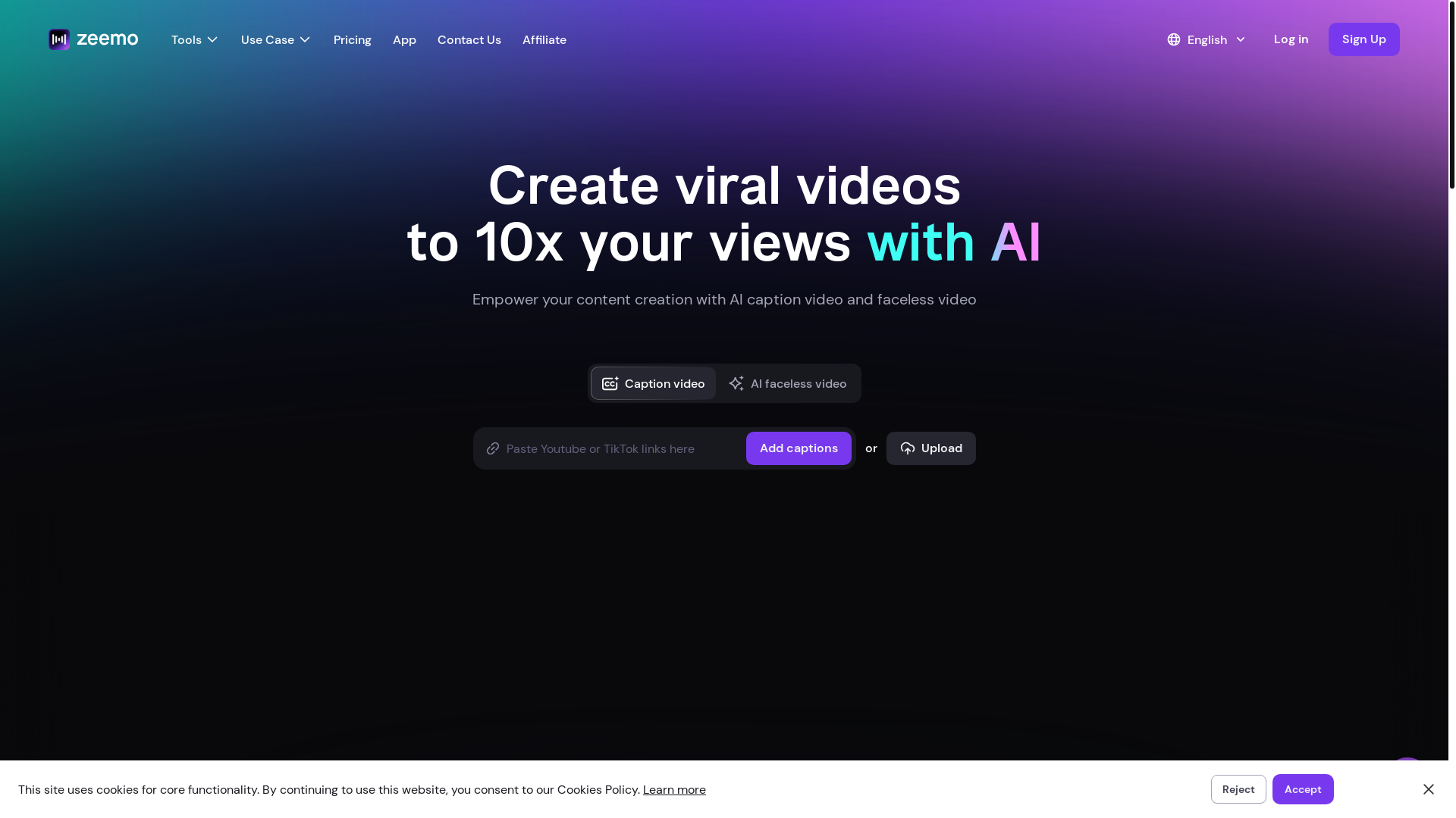 website screenshot of https://zeemo.site/