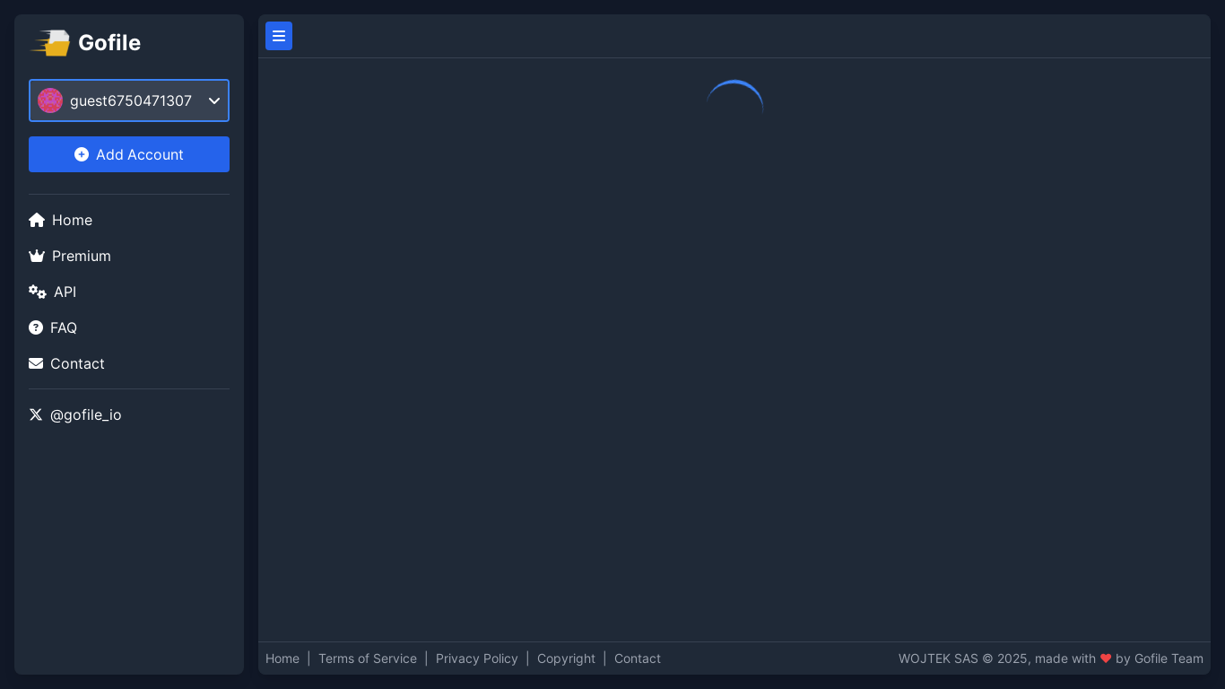 website screenshot of https://gofile.io/d/SDD1Ec