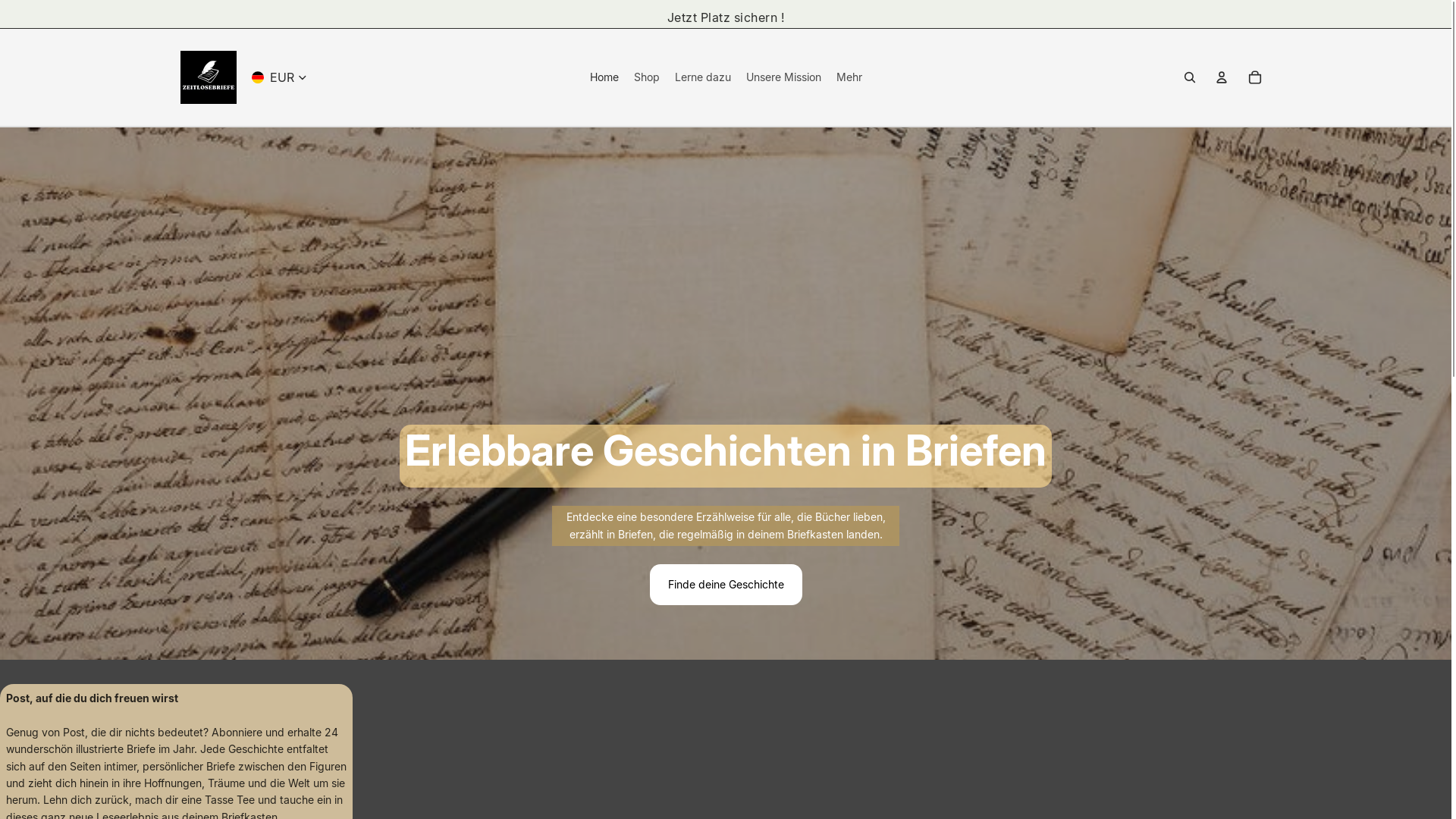 website screenshot of https://postgeschichten.de/