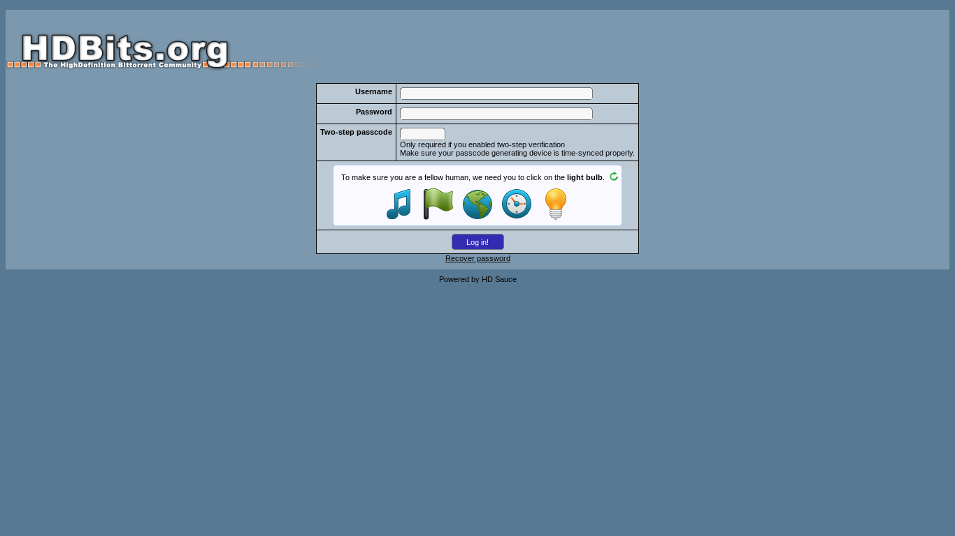 website screenshot of https://hdbits.org/