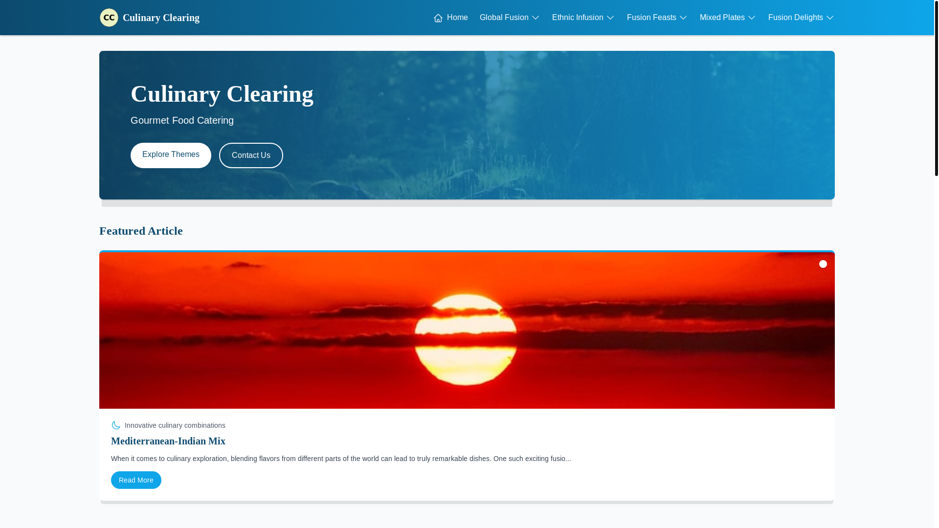 website screenshot of https://culinaryclearing.food/