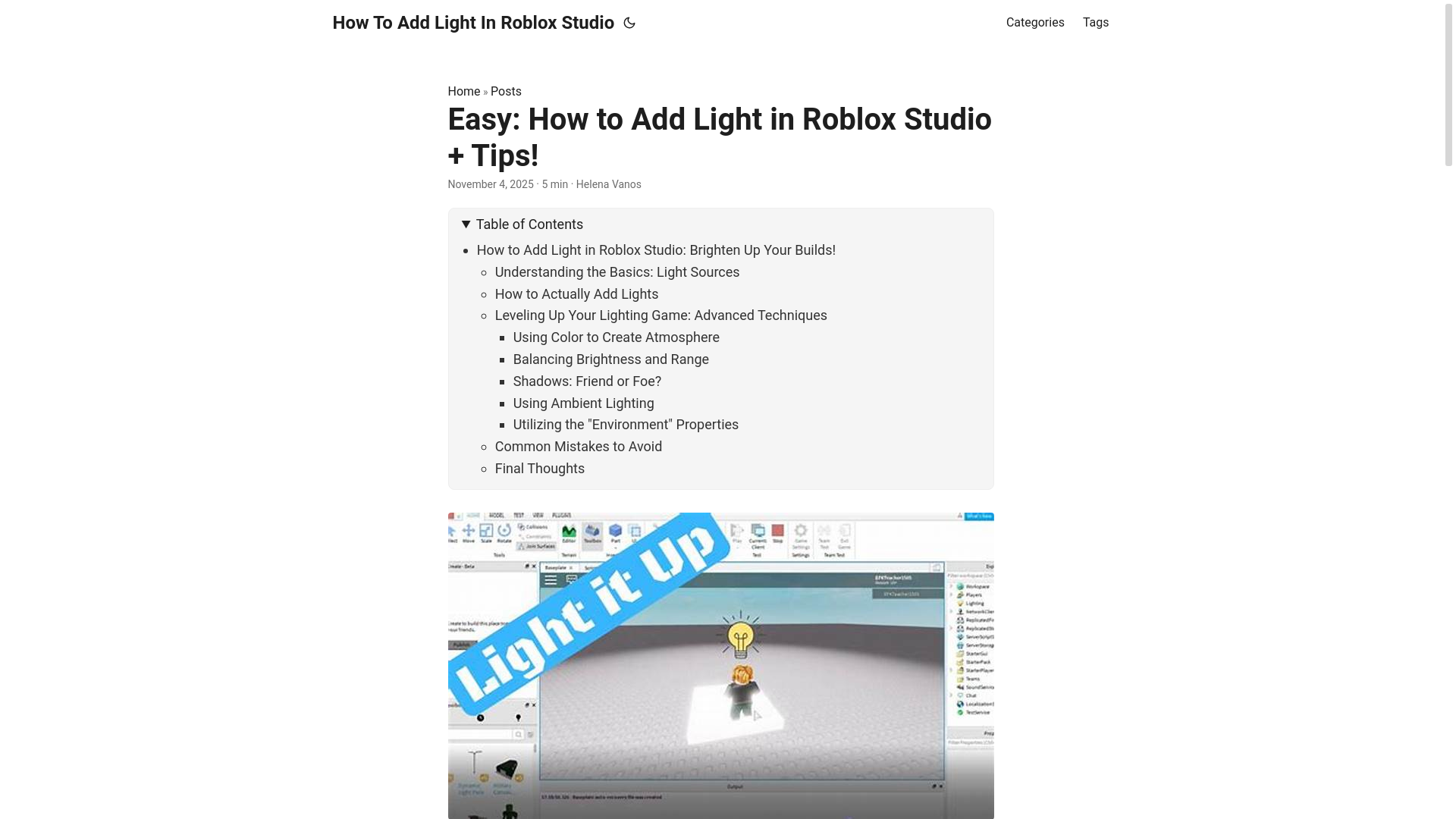 website screenshot of https://how-to-add-light-in-roblox-studio.pages.dev/