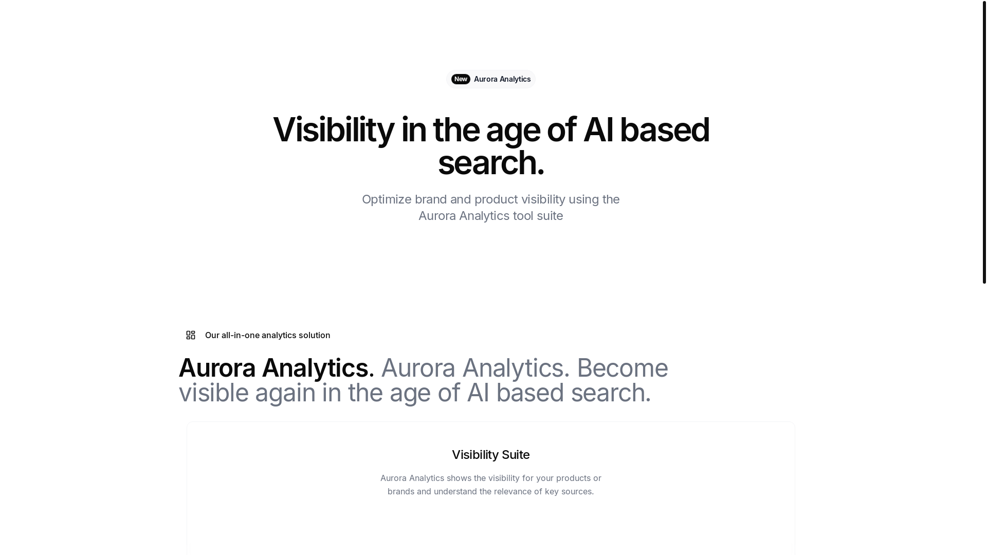 website screenshot of https://aurora-intelligence.tech/