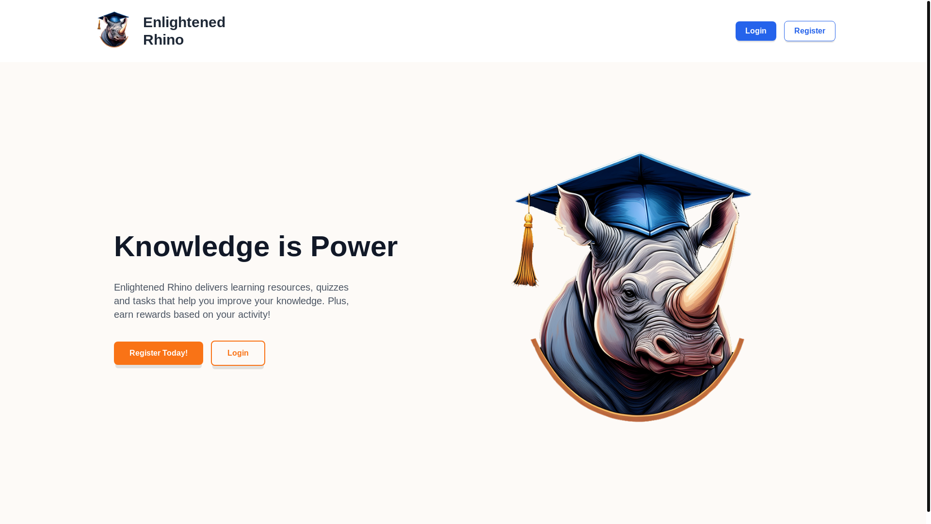 website screenshot of https://enlightenedrhino.com/