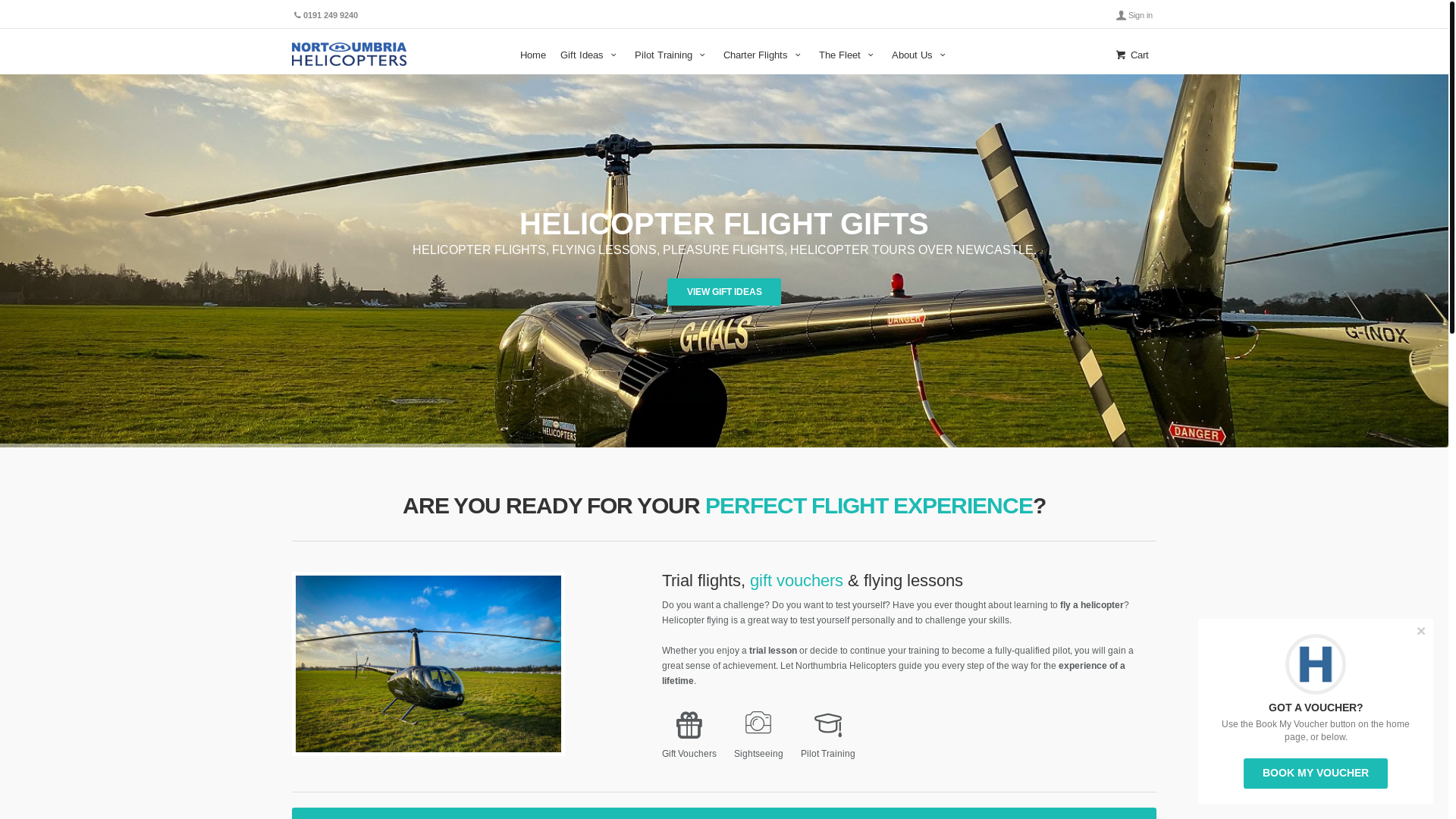 website screenshot of https://northumbria-helicopters.world/