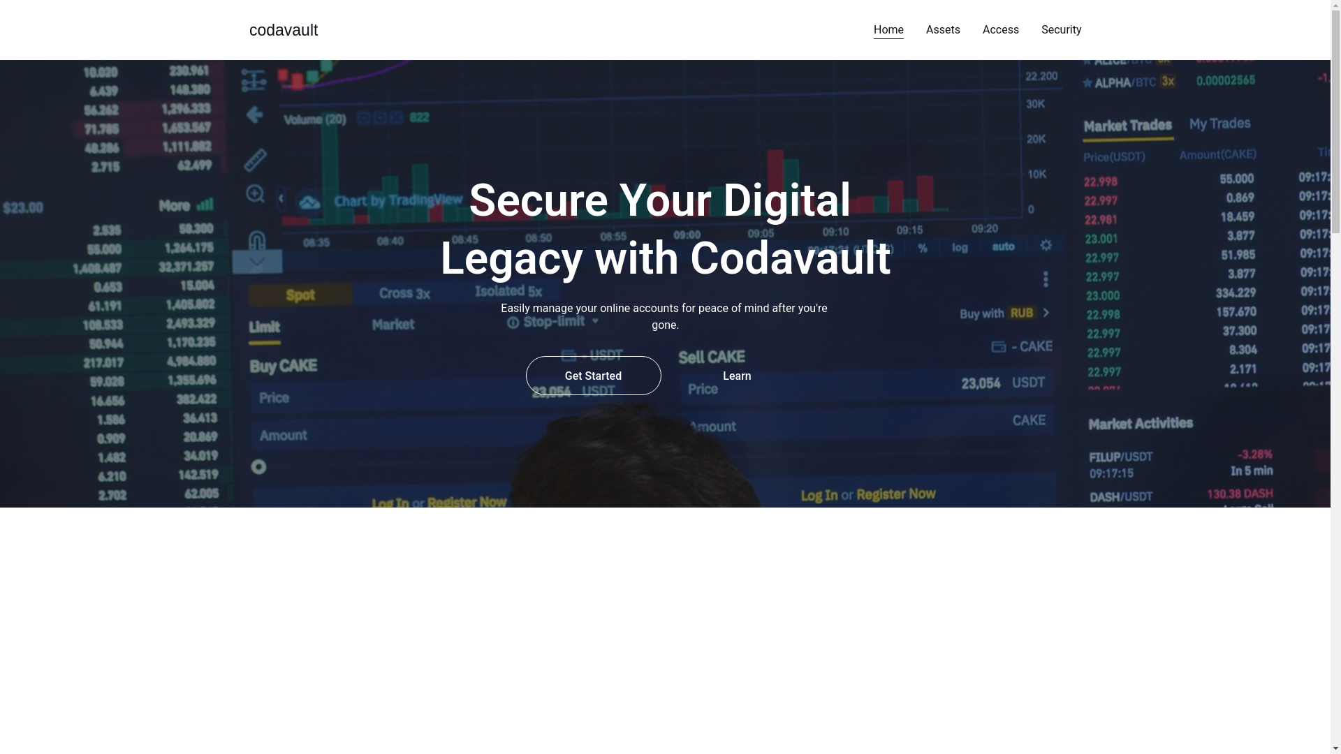 website screenshot of https://codavault.com/