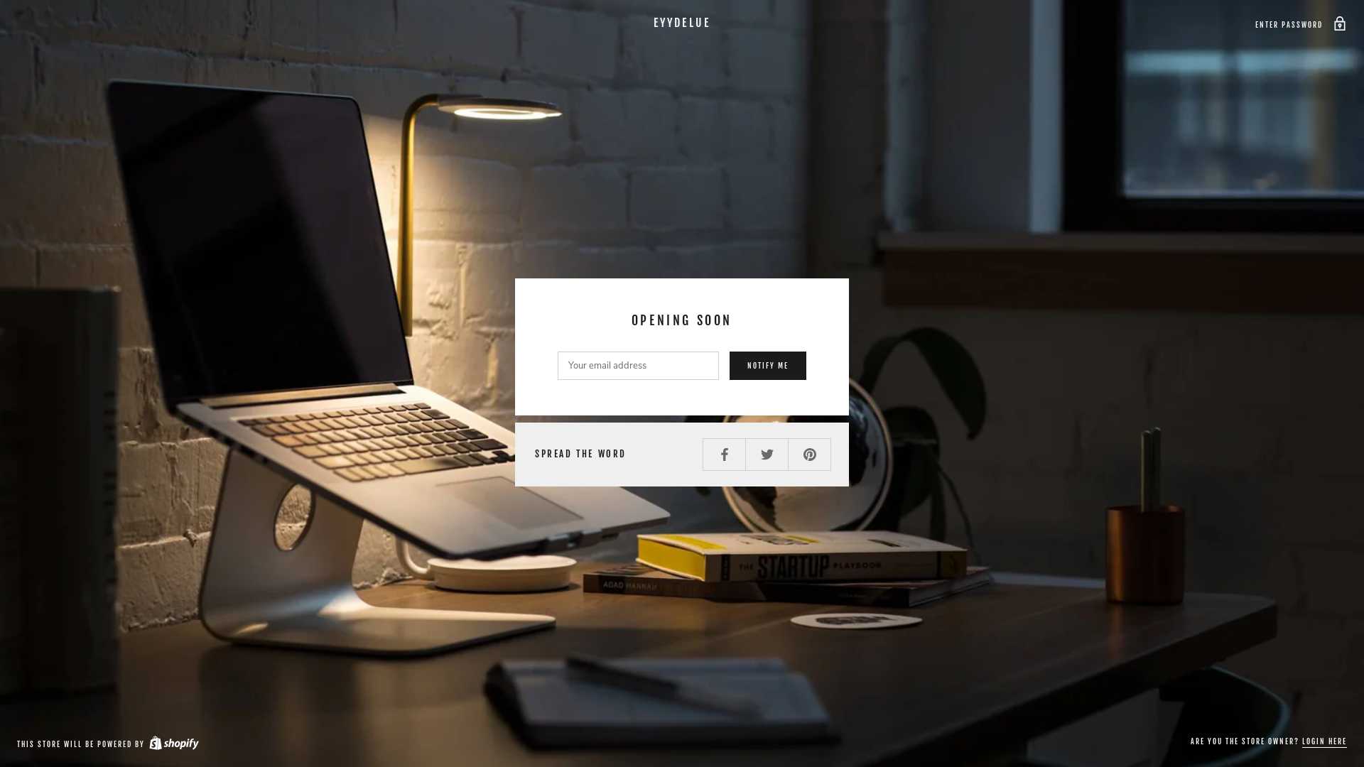 website screenshot of https://eyydelue.shop/