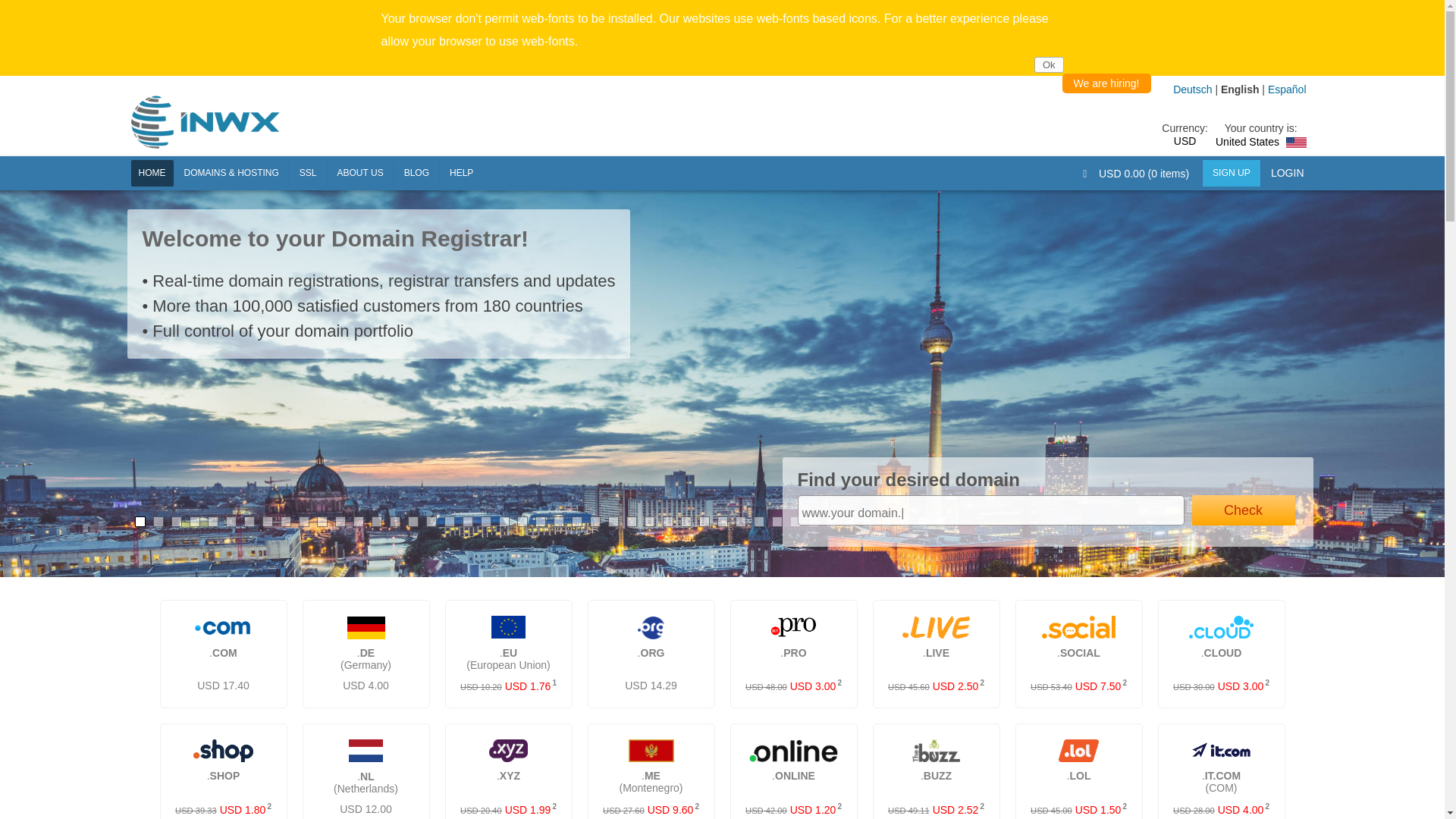 website screenshot of https://inwx.com