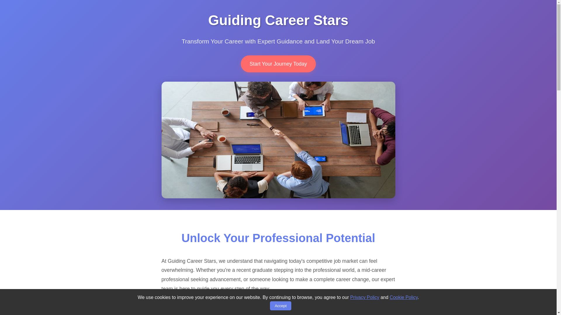website screenshot of https://guidingcareerstars.xyz