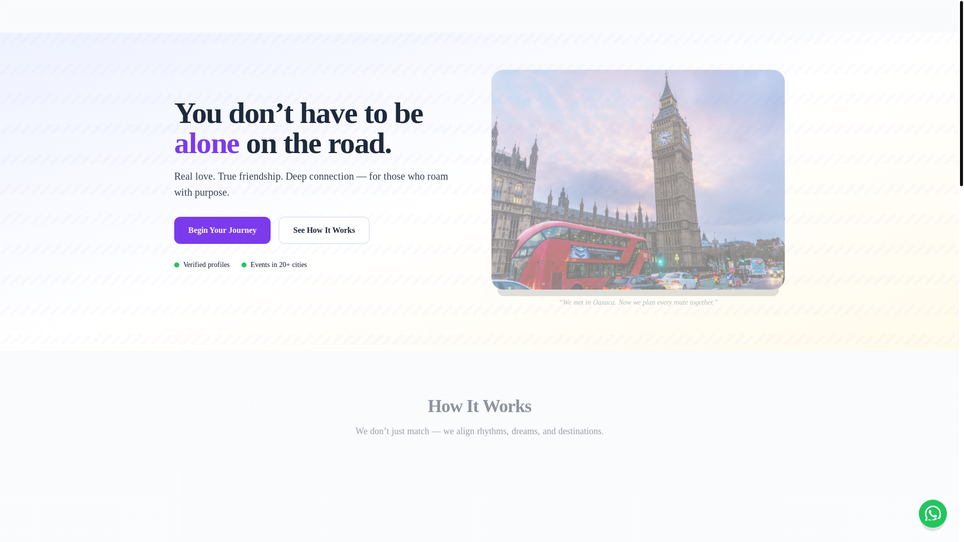 website screenshot of https://nomadmatchmaking.com/
