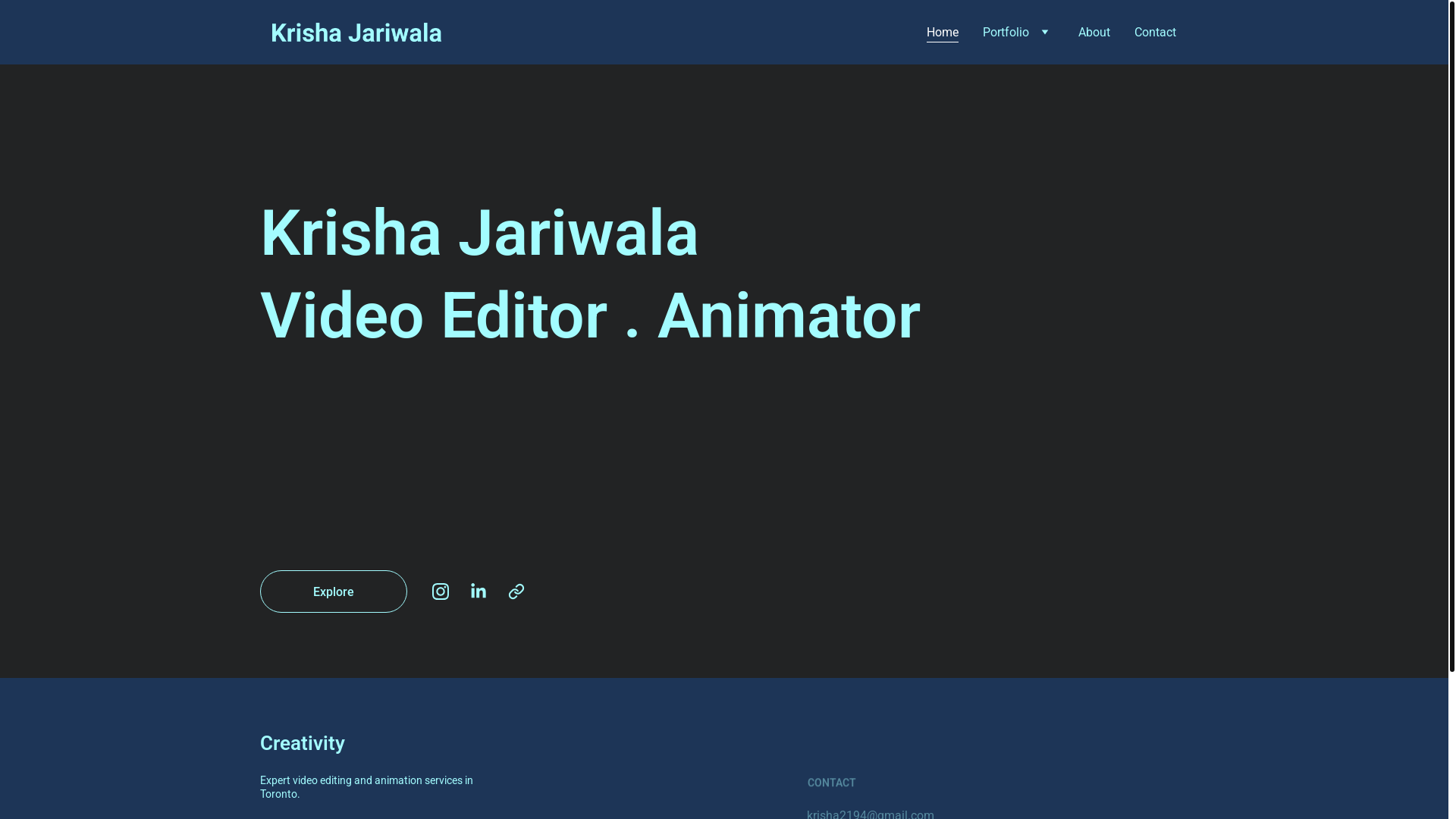 website screenshot of https://krishaanimation.com/