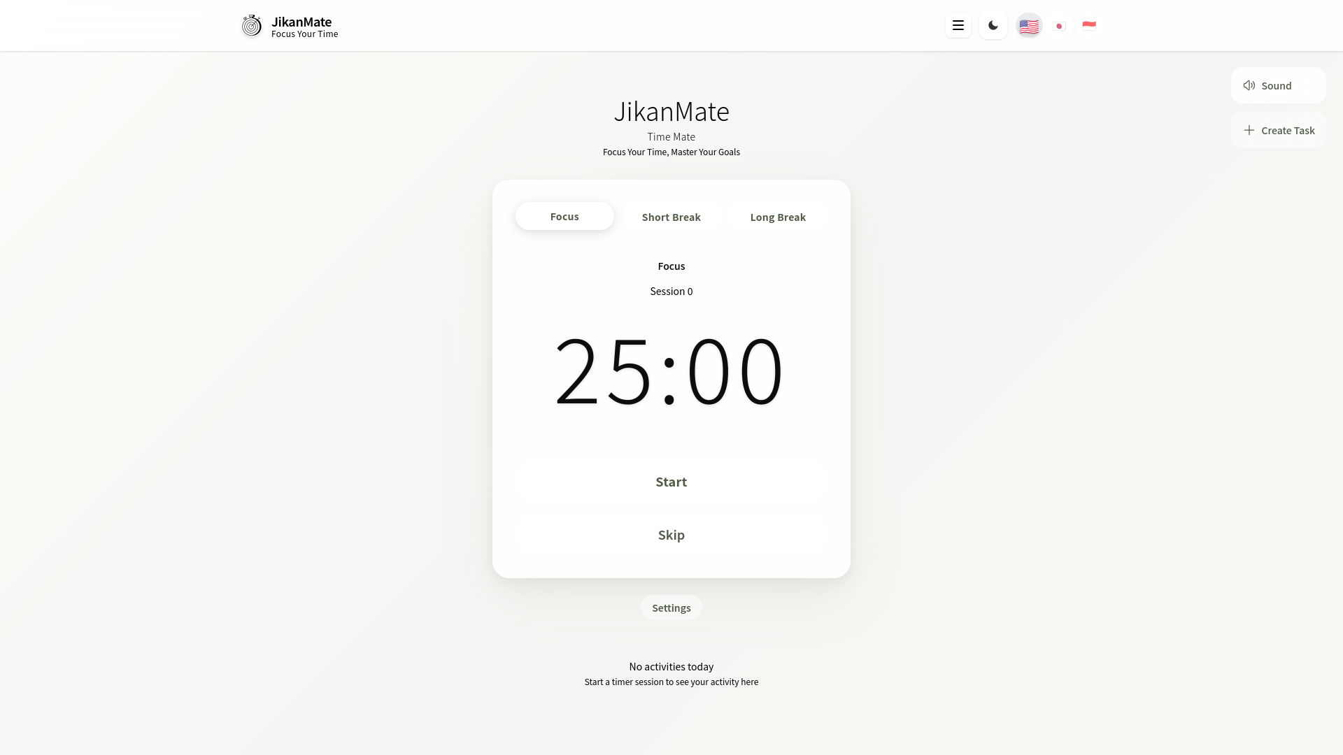 website screenshot of https://jikanmate.cloud/