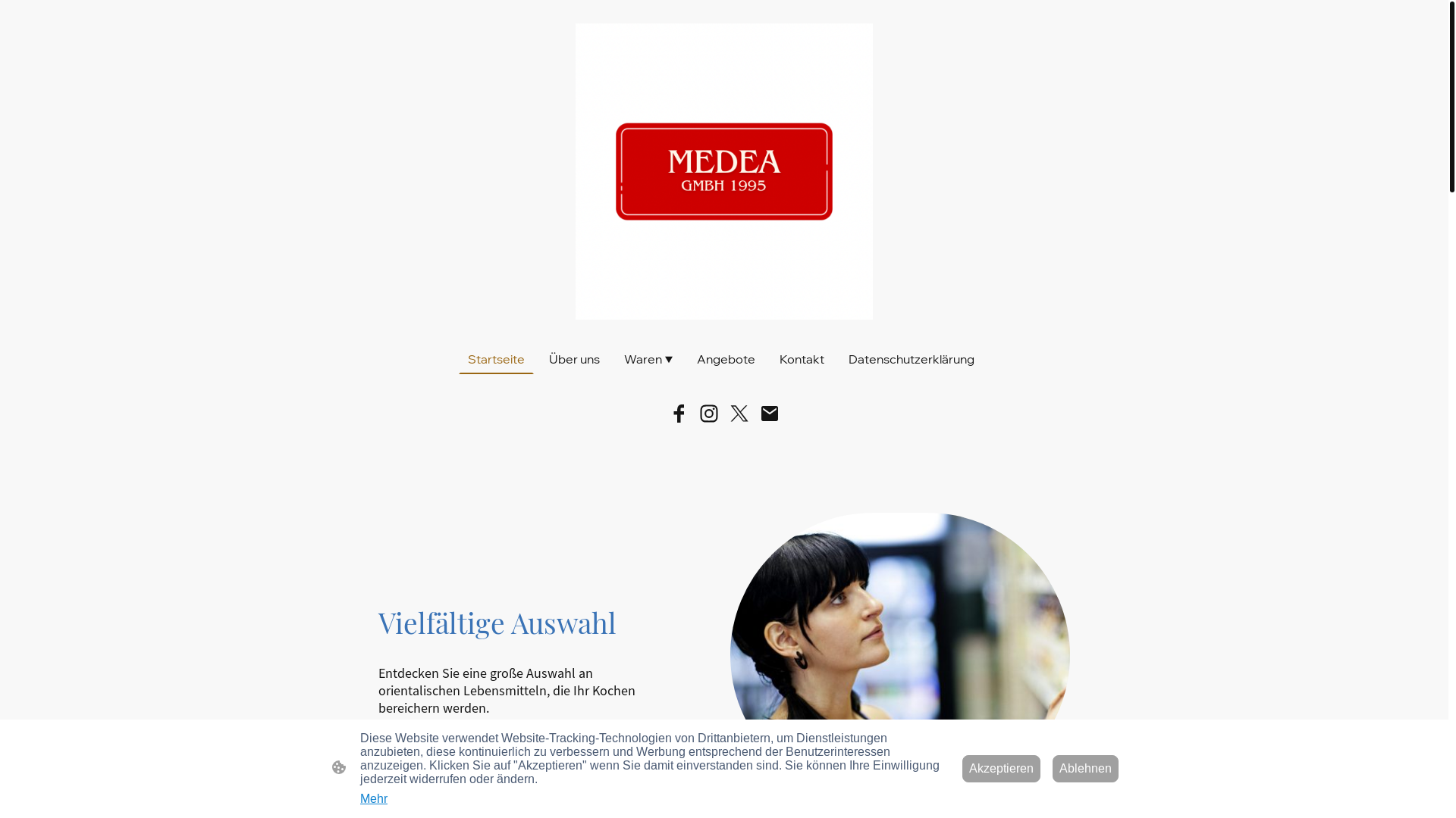 website screenshot of https://medea-lebensmittel.de/