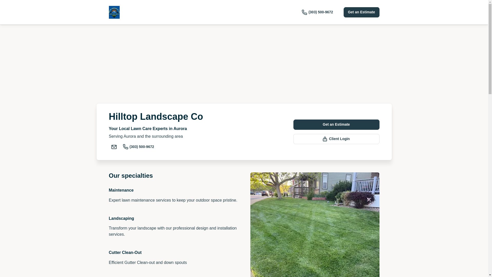 website screenshot of https://hilltoplandscape5280.com/