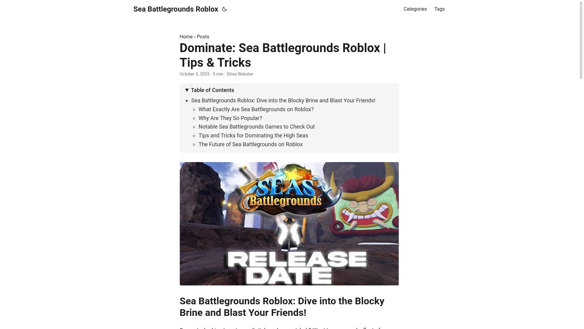 website screenshot of https://sea-battlegrounds-roblox.pages.dev/