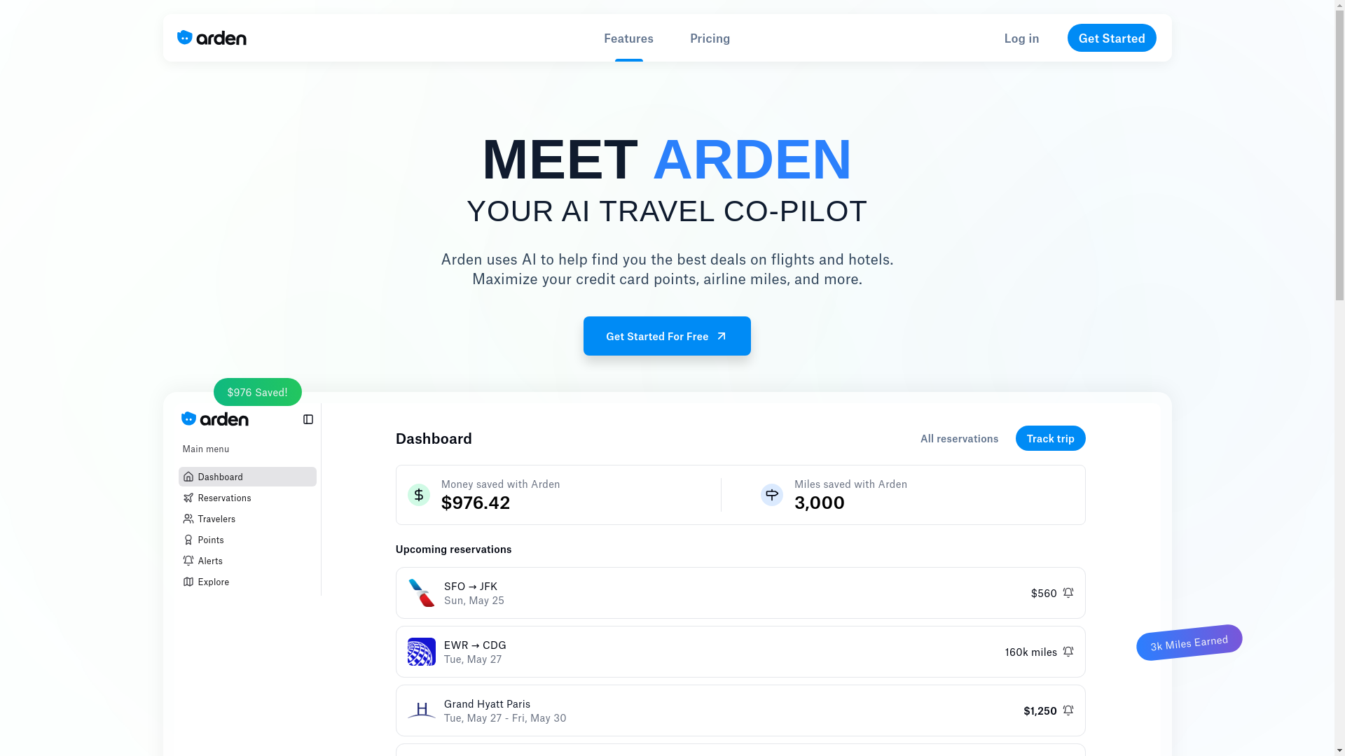 website screenshot of https://getardentravel.com/