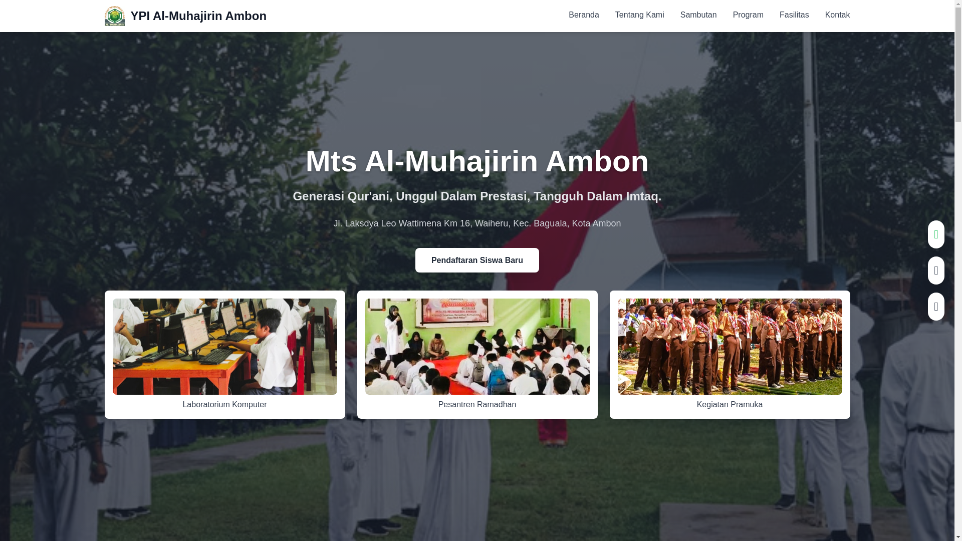 website screenshot of https://almuhajirin-ambon.sch.id/