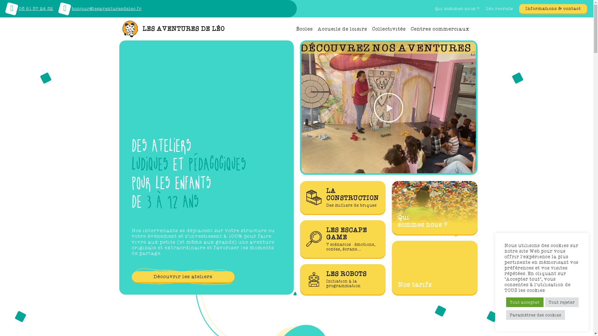 website screenshot of https://equipeaventuresdeleo.com/