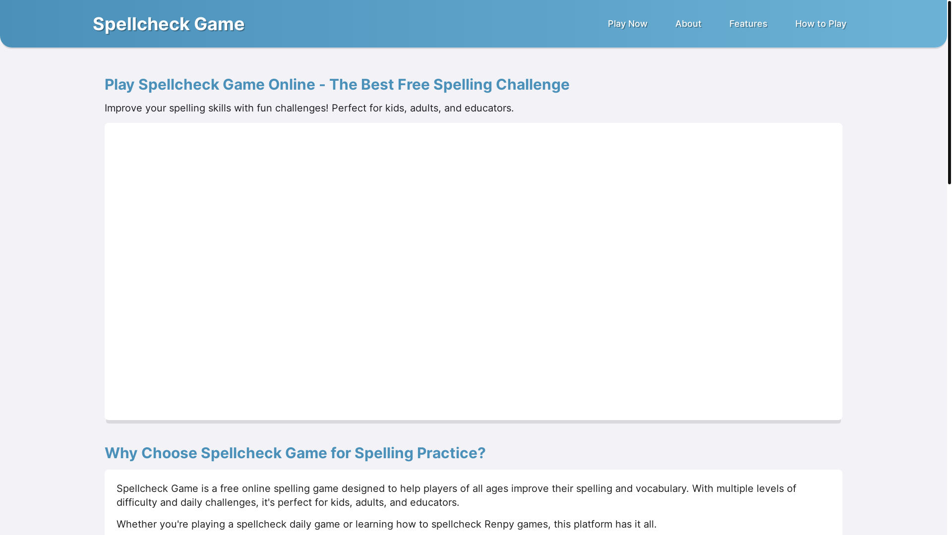 website screenshot of https://spellcheck-game.pages.dev/