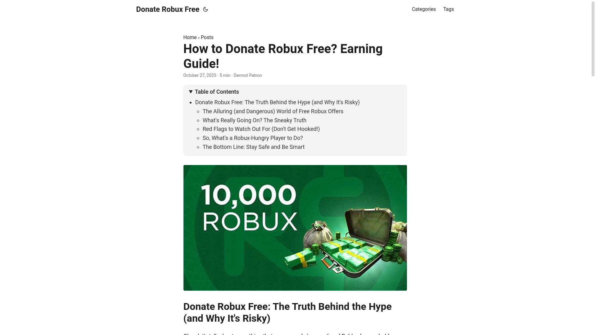 website screenshot of https://donate-robux-free.pages.dev/