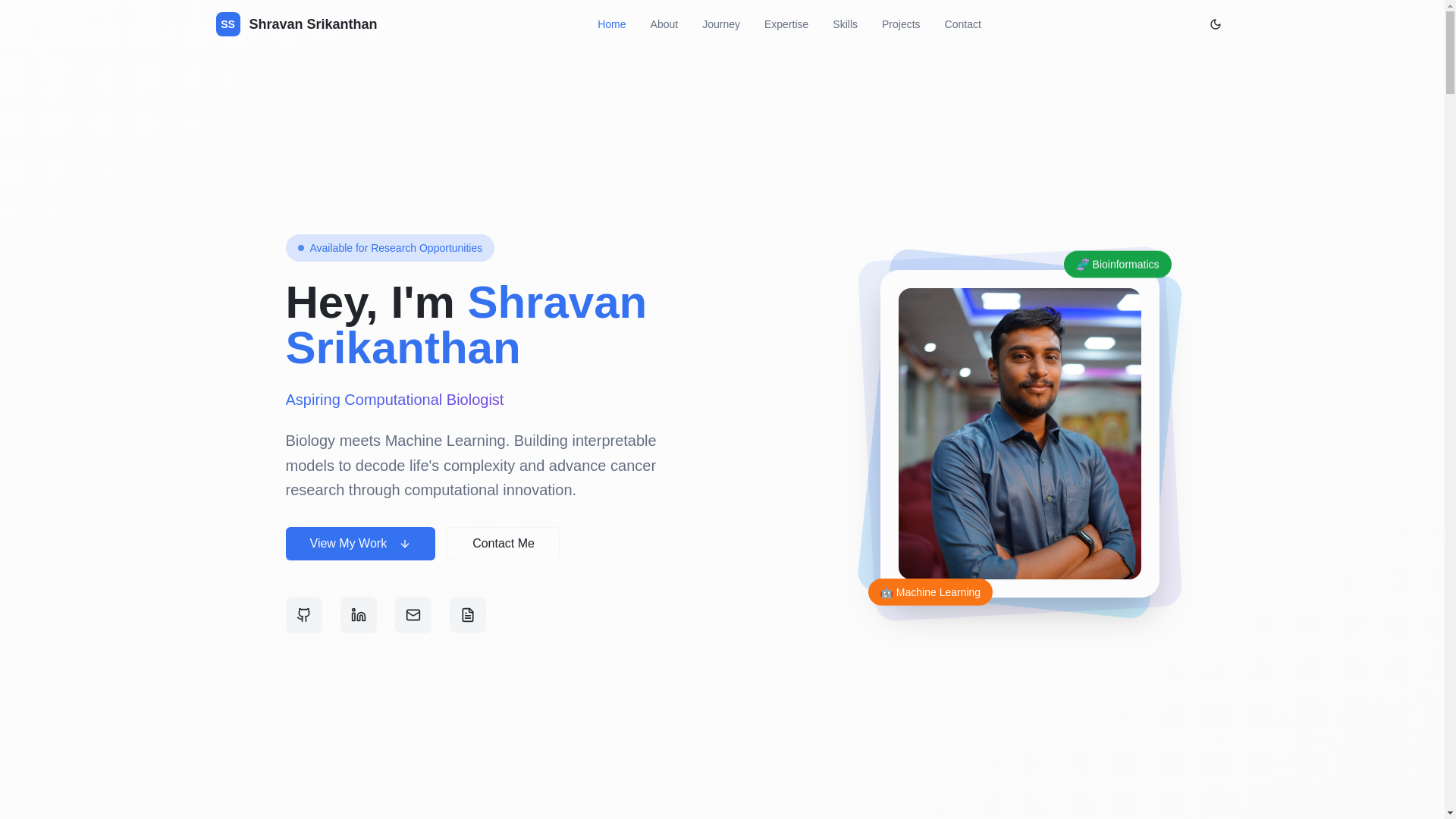 website screenshot of https://shravanbio.online/