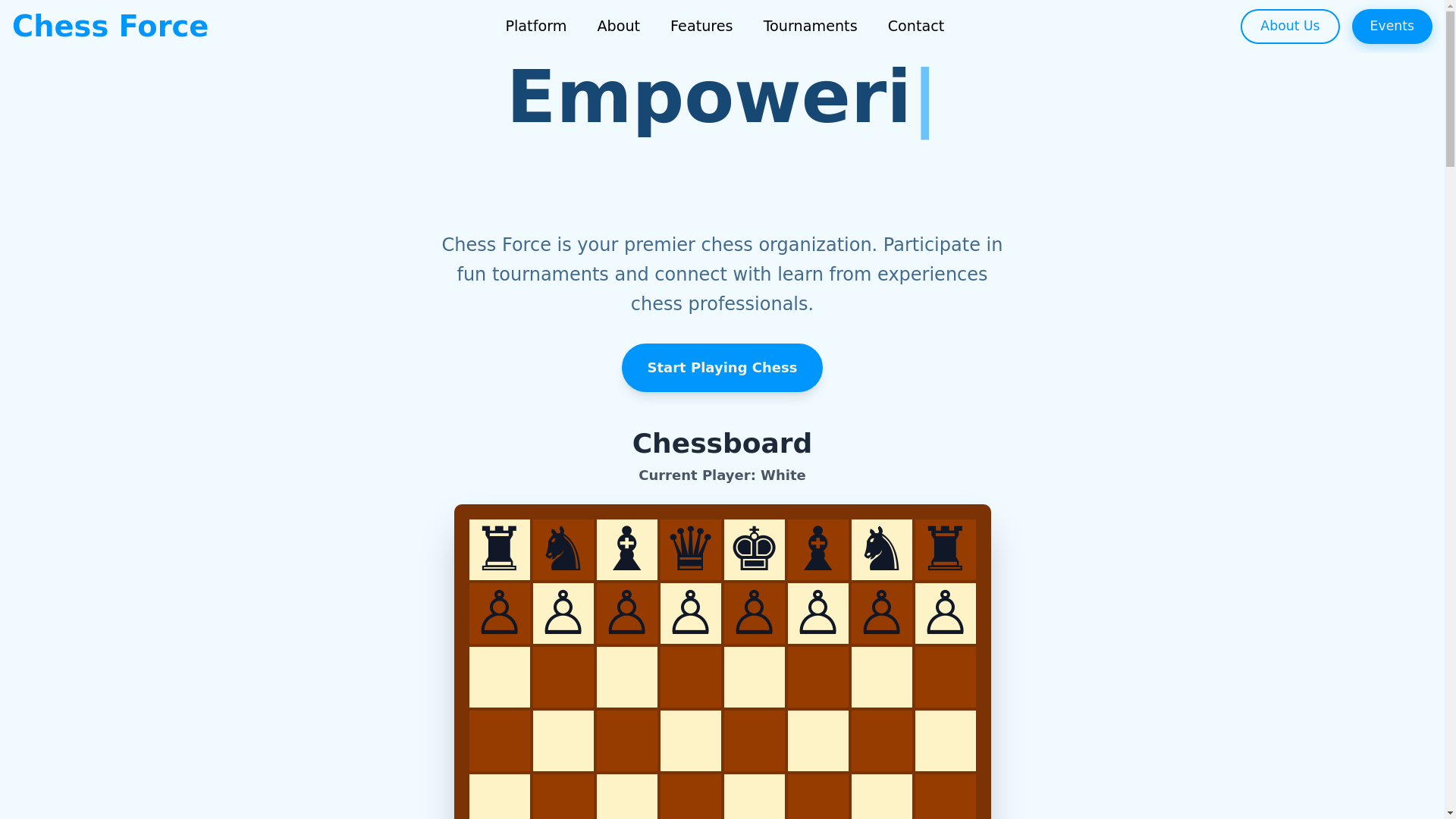 website screenshot of https://chessforce.org/
