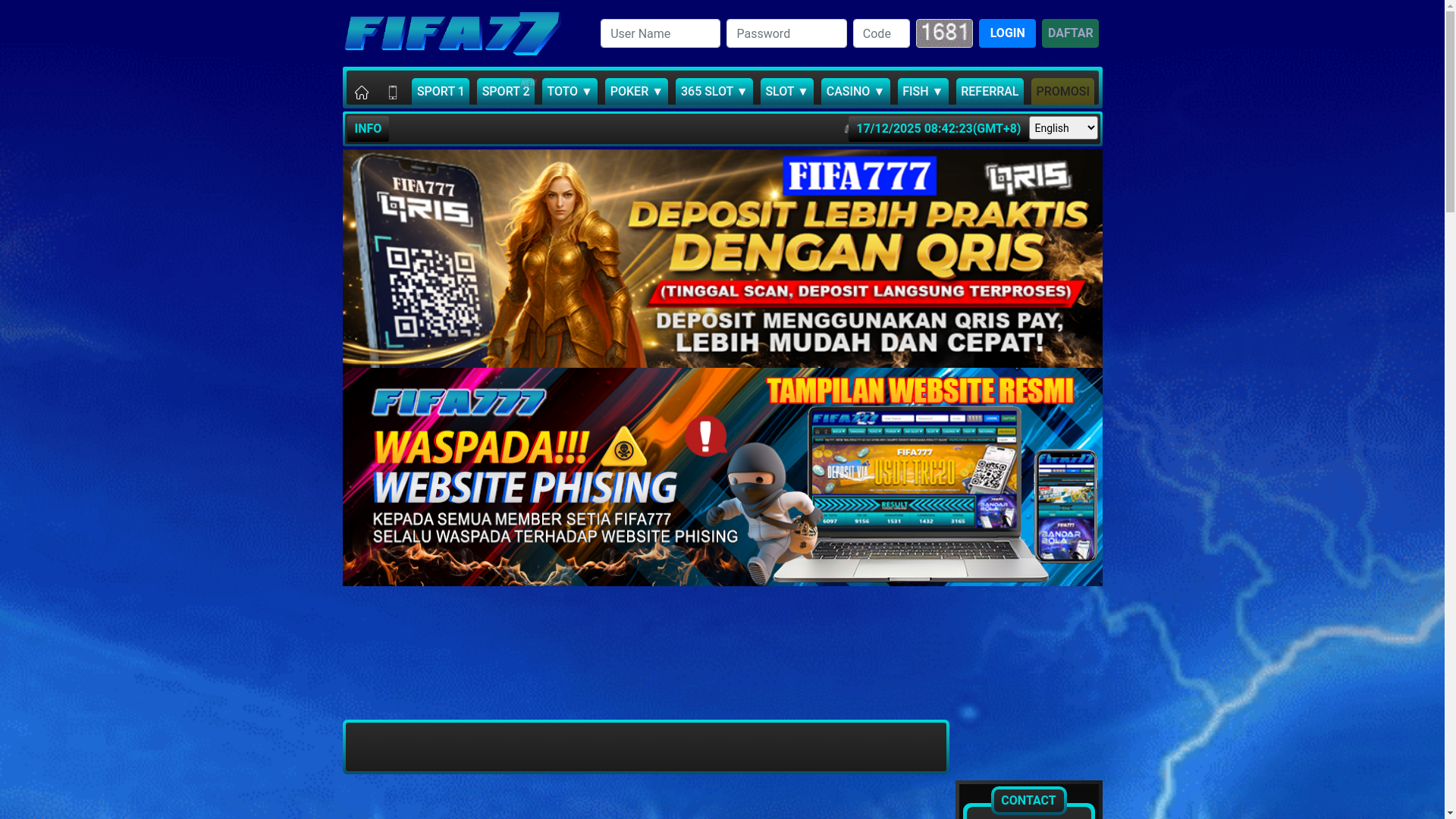 website screenshot of https://8fifa777.com/