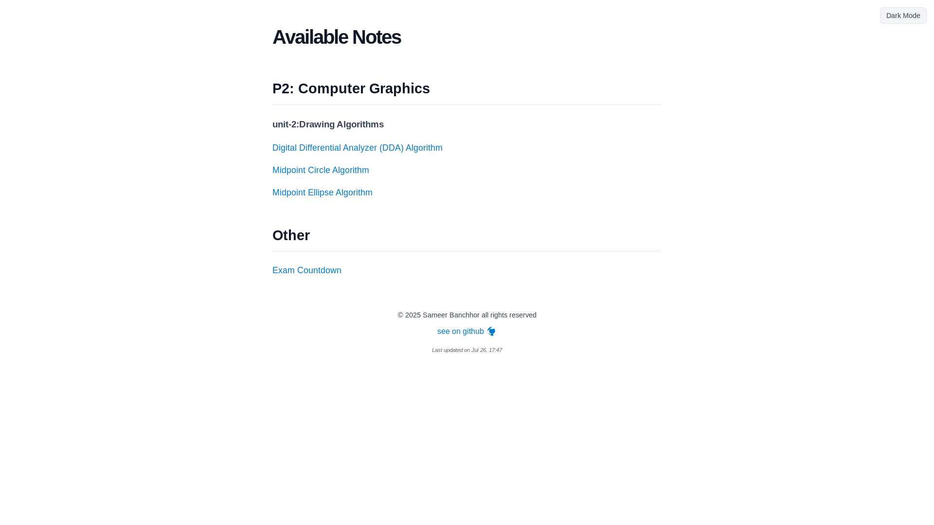 website screenshot of https://sameer-notes.pages.dev/