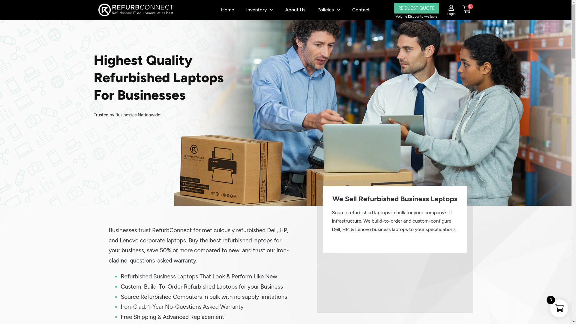 website screenshot of https://refurbishedlaptopquotes.com/