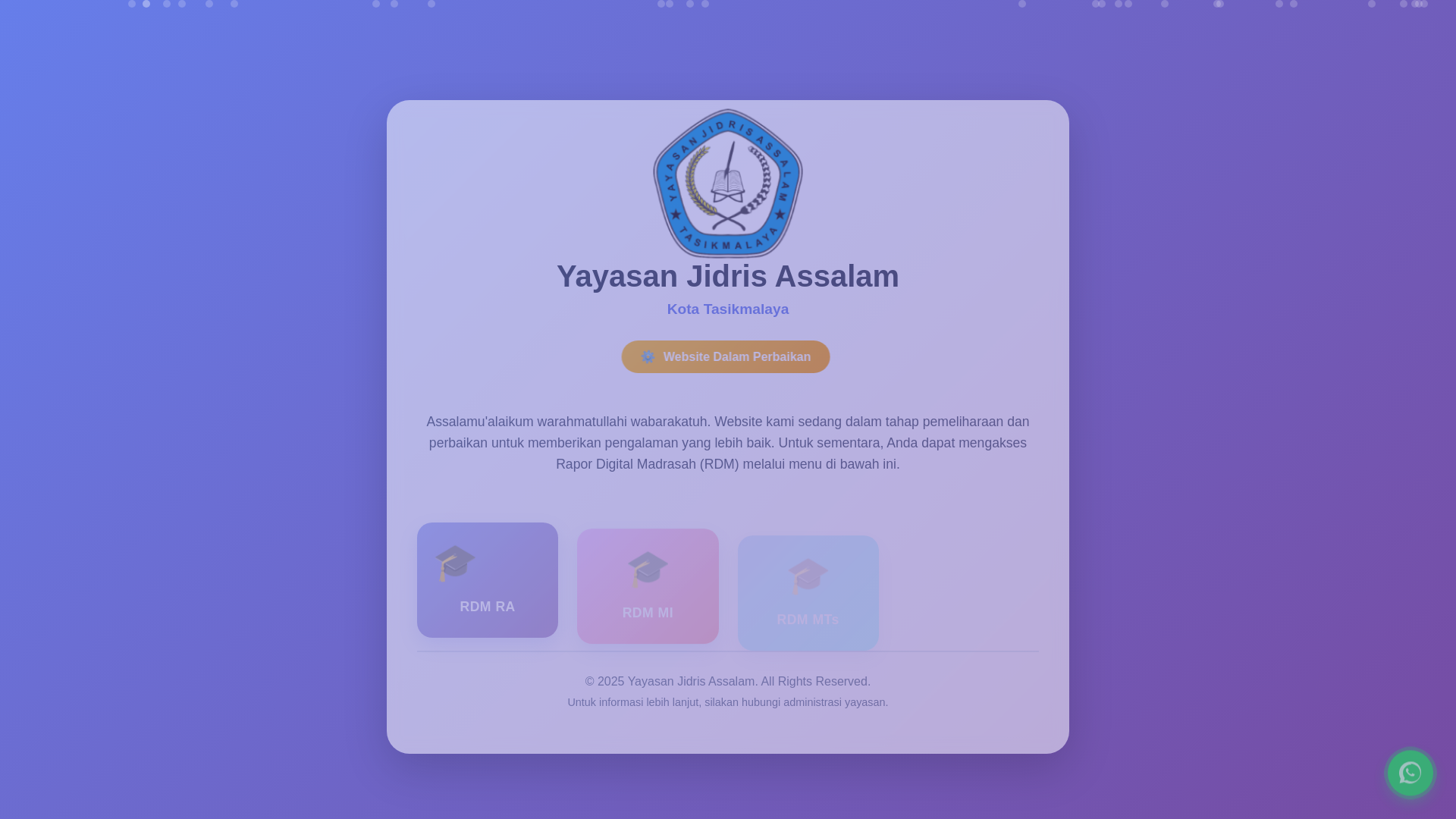 website screenshot of https://yayasanjidrisassalam.my.id/