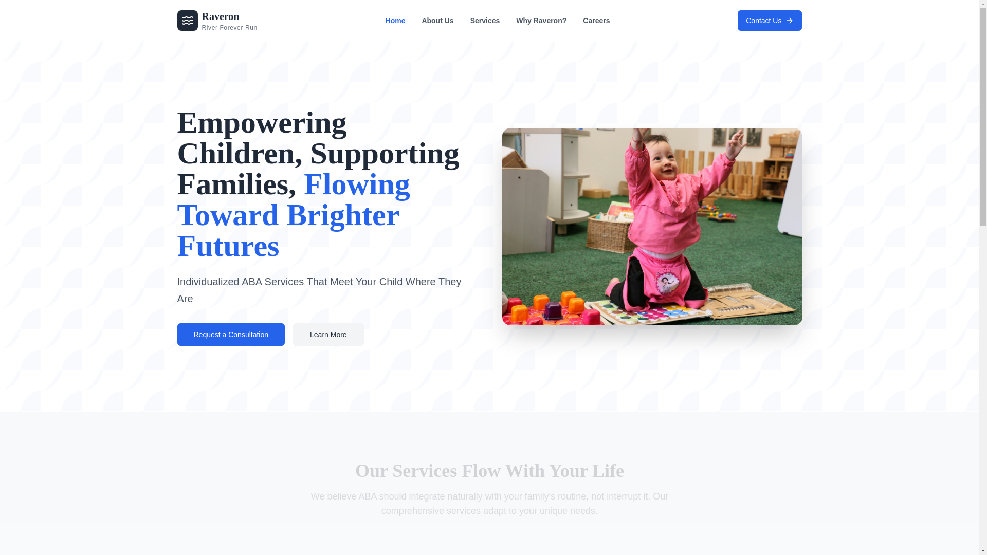 website screenshot of https://raveronbehavioralsolutions.com/