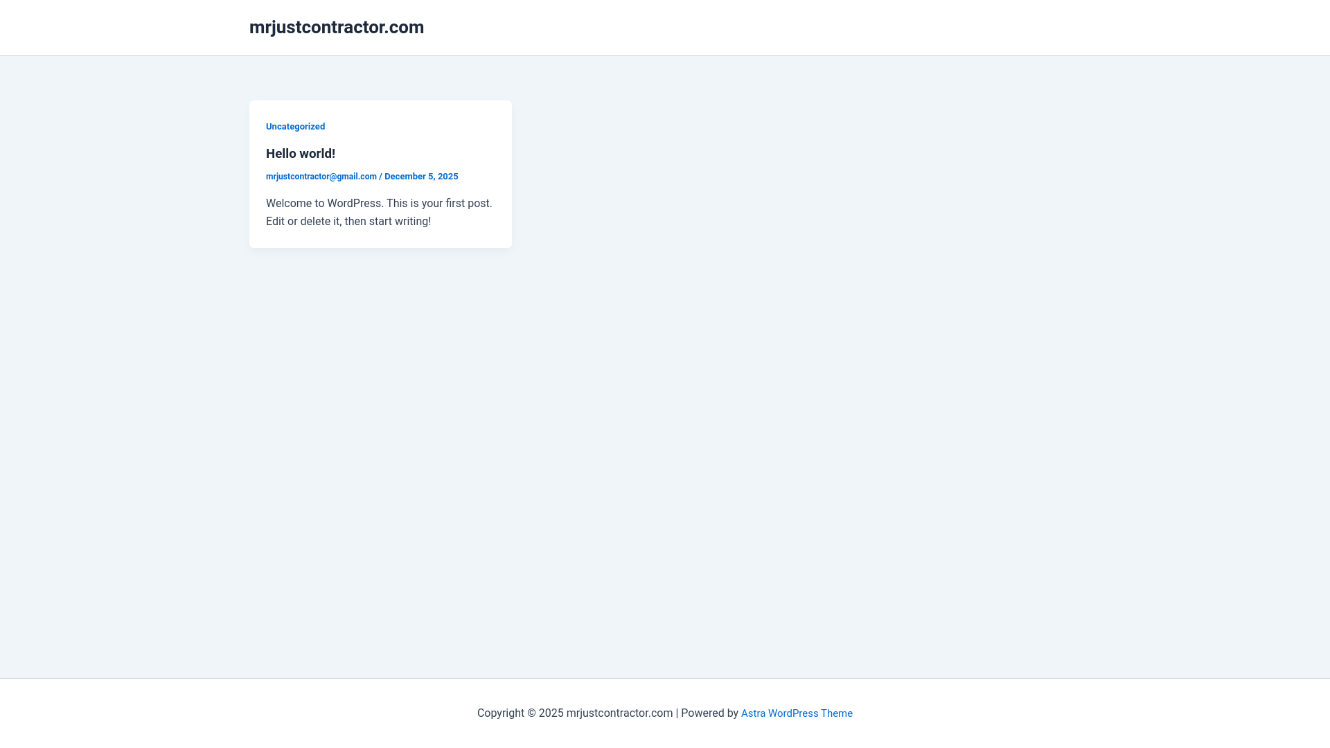 website screenshot of https://mrjustcontractor.com/