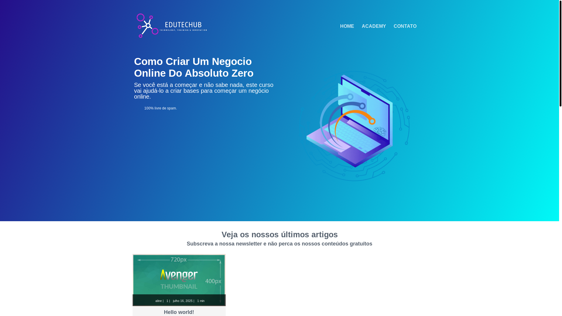 website screenshot of https://edutechub.com.br/