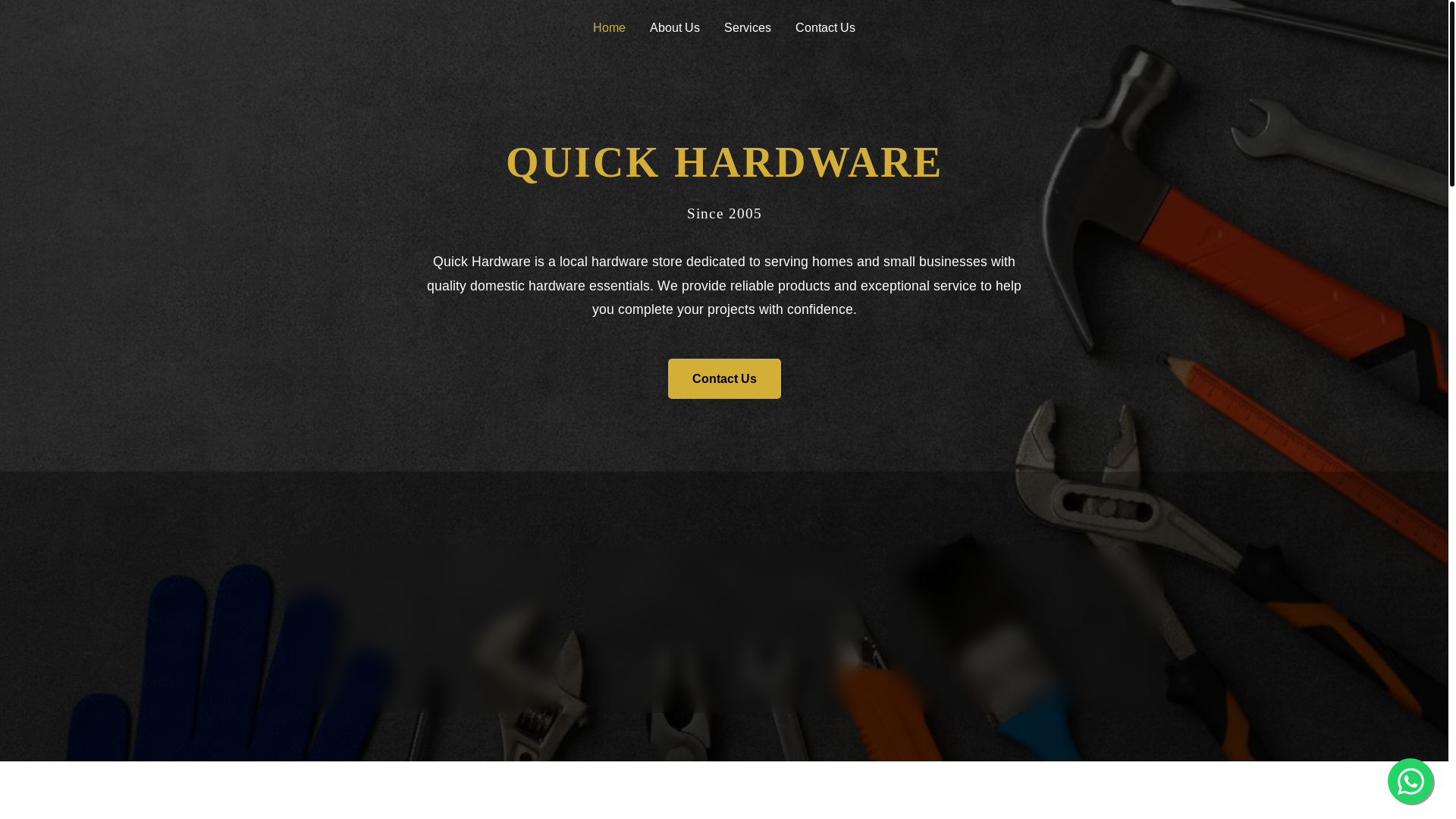 website screenshot of https://quickhardwarestore.com/