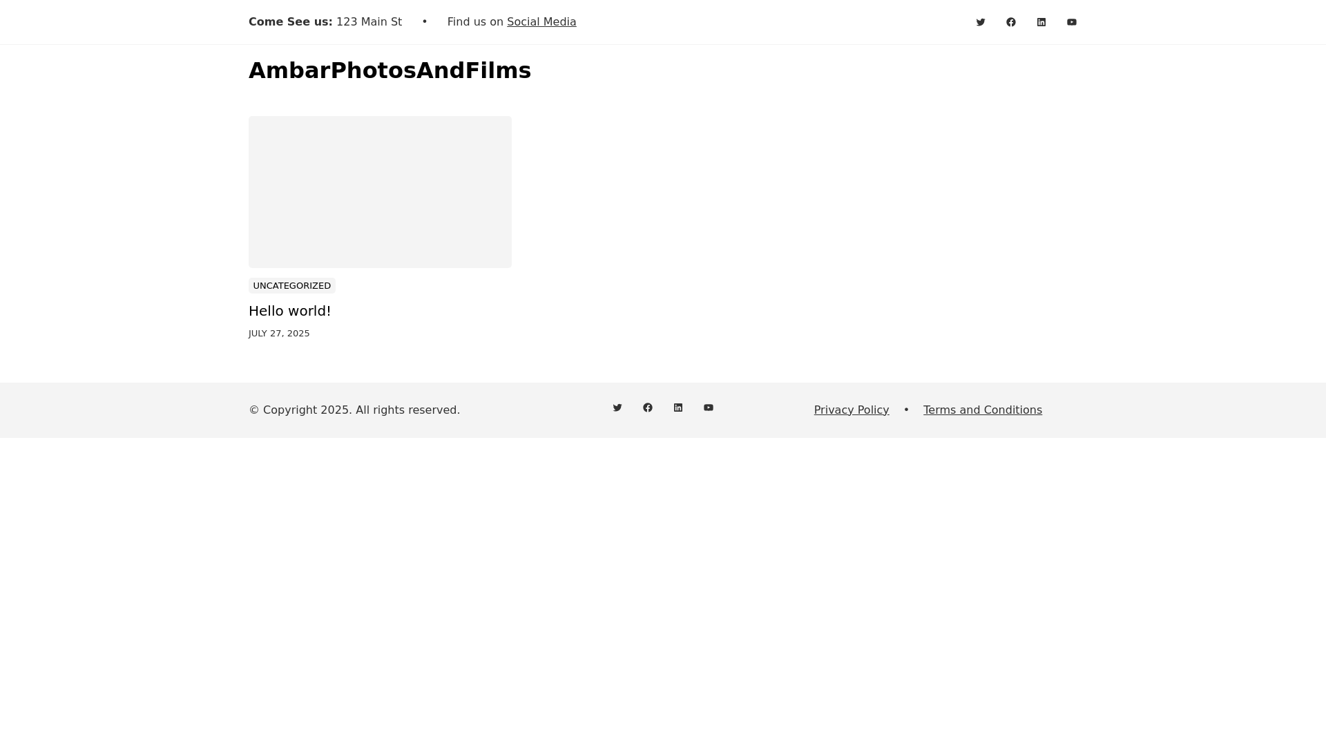 website screenshot of https://ambarphotosandfilms.ca/
