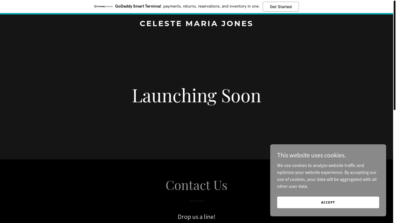 website screenshot of https://celestemariajones.com/