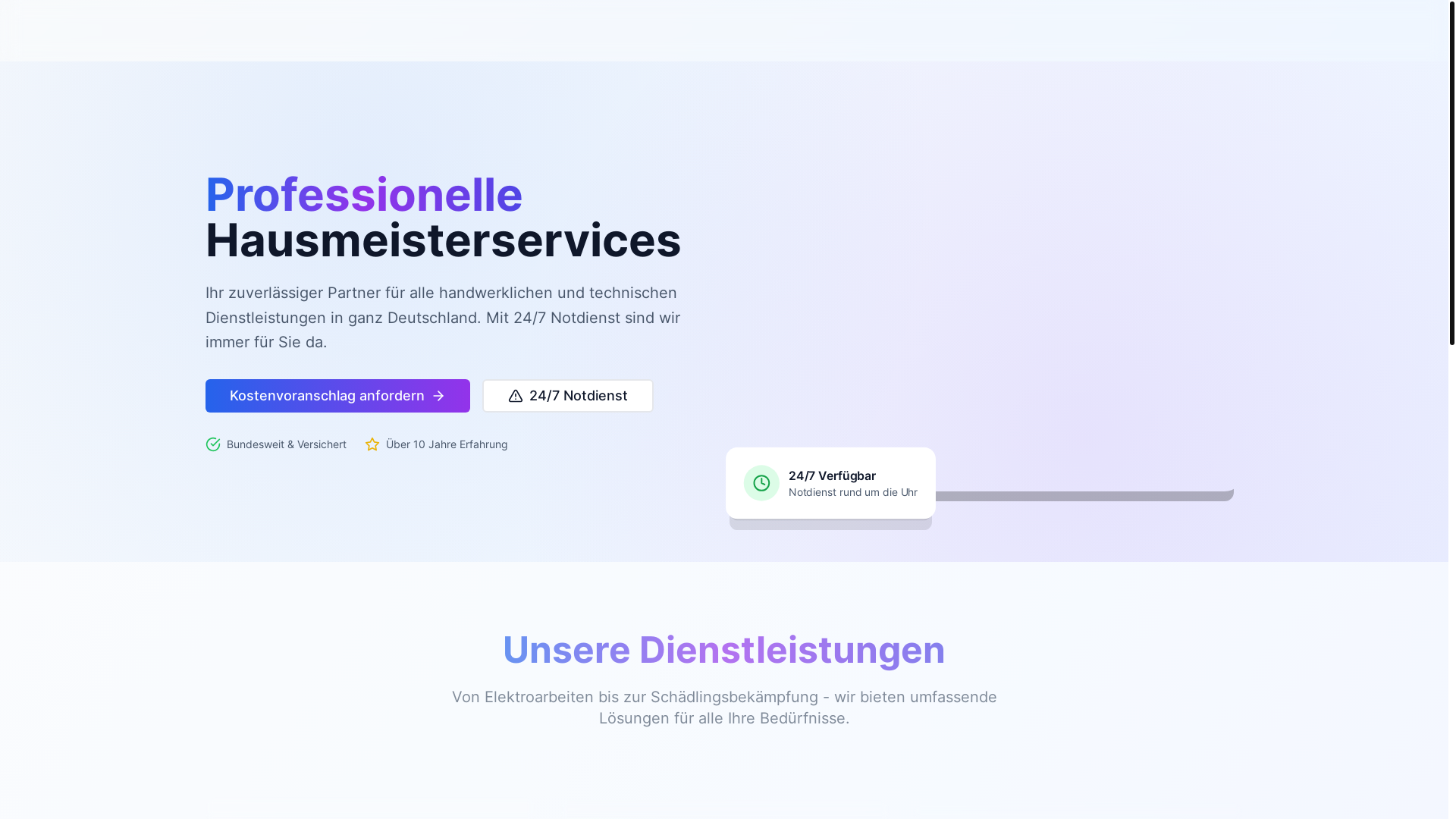 website screenshot of https://hausmeisterservicebb.de/